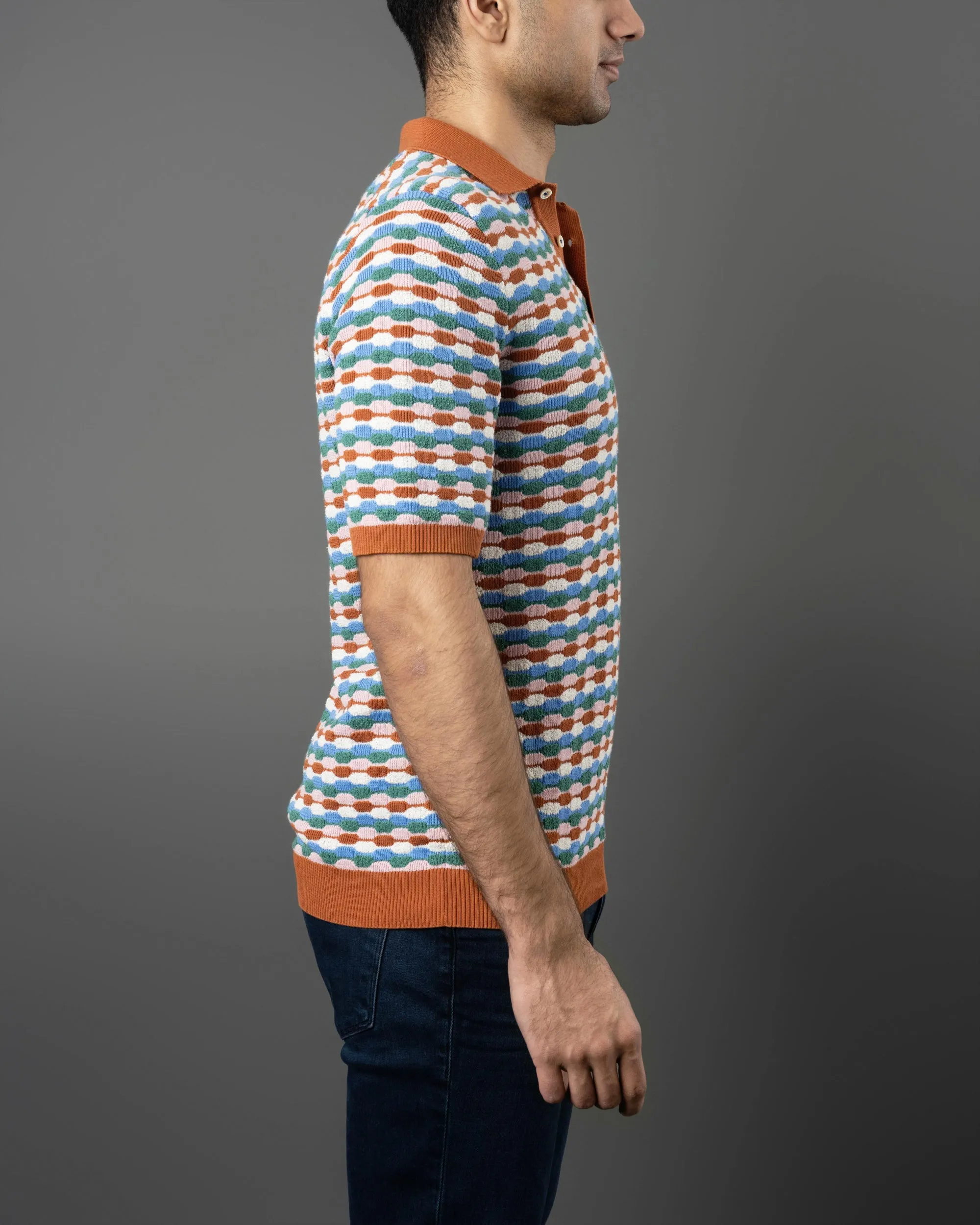 Beach Jacquard Knit Polo