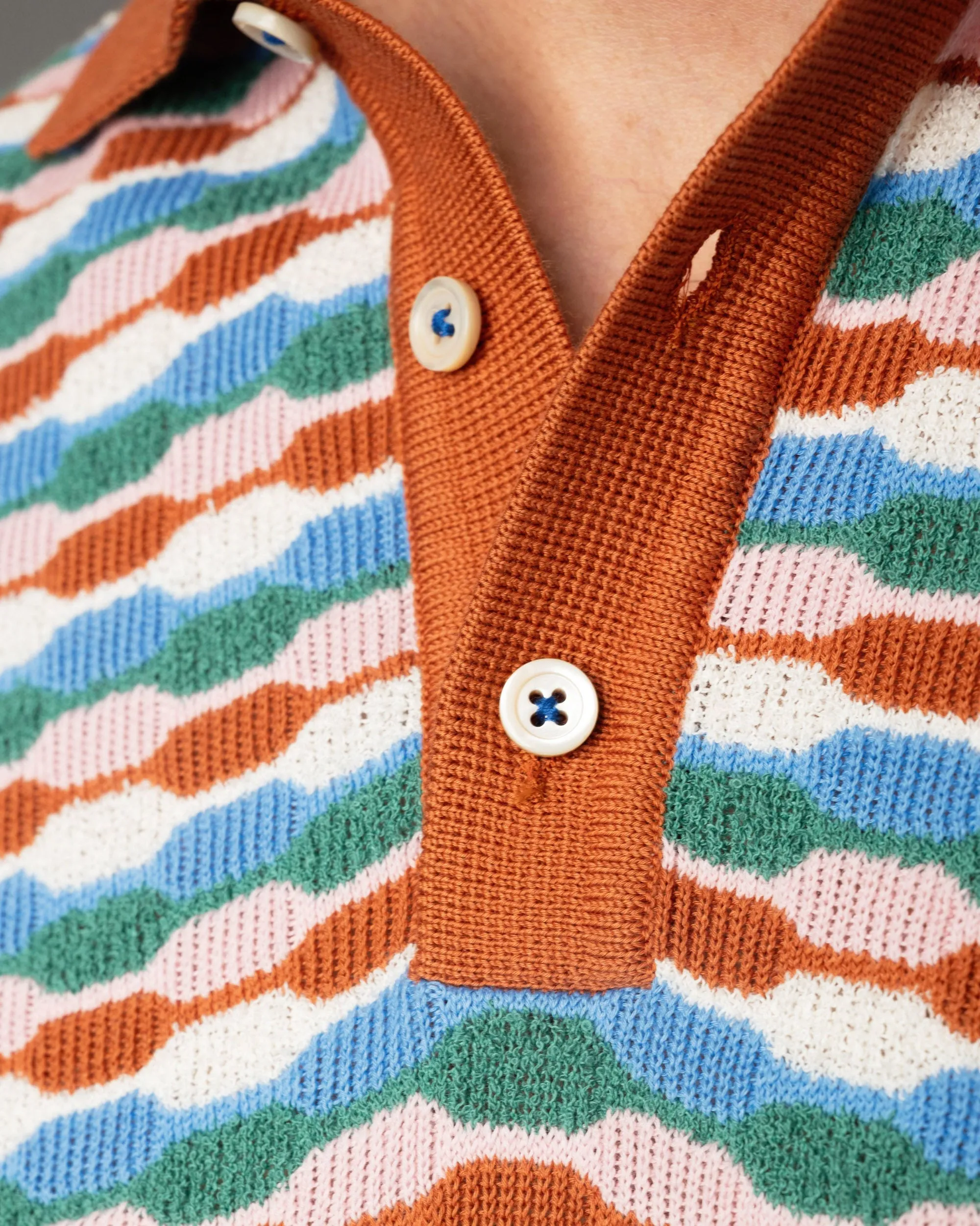 Beach Jacquard Knit Polo