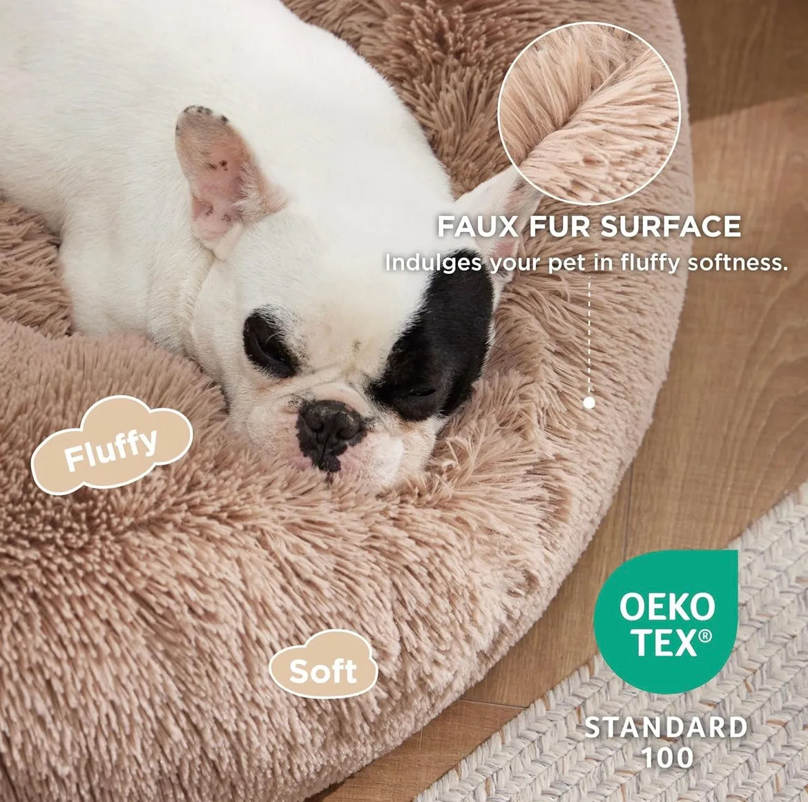Bedsure Calming donuts Dog Bed for Medium Dogs
