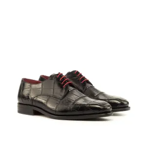 Black Alligator Derby Shoes