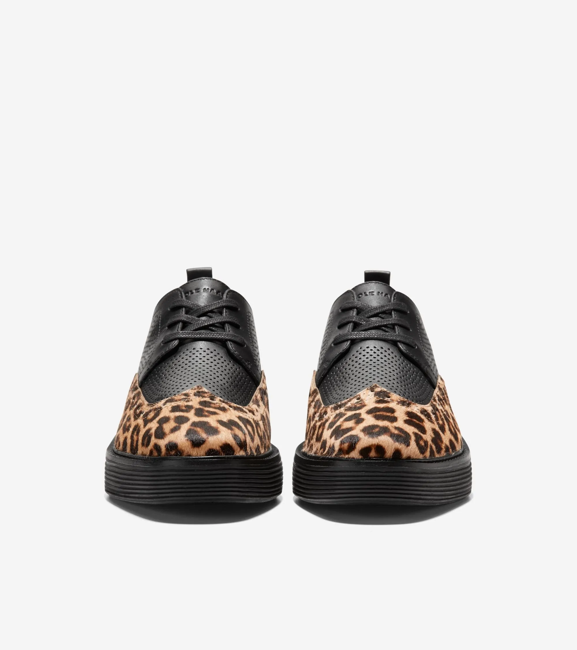 Cole Haan Original Grand Platform Wingtip Oxford Black/Cheetah Print Sneakers