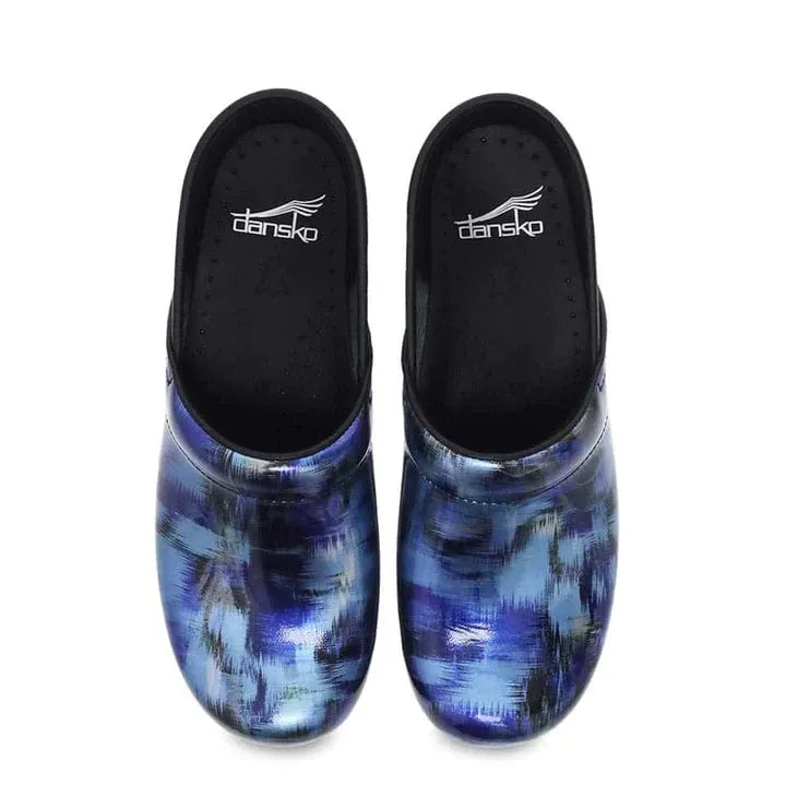 Dansko Women's Professional Clogs- Patent Blue Brush