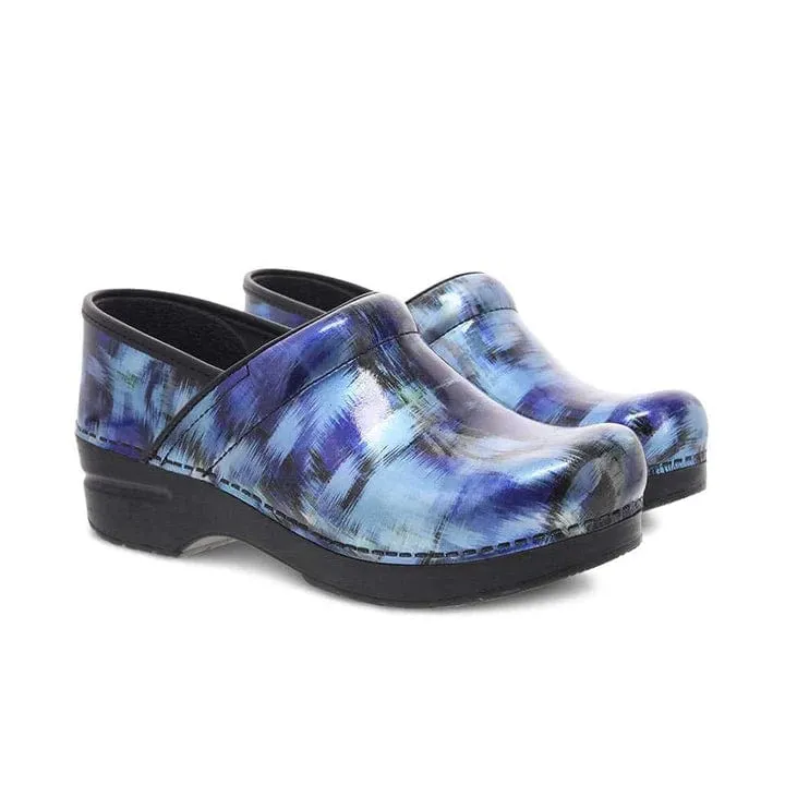 Dansko Women's Professional Clogs- Patent Blue Brush