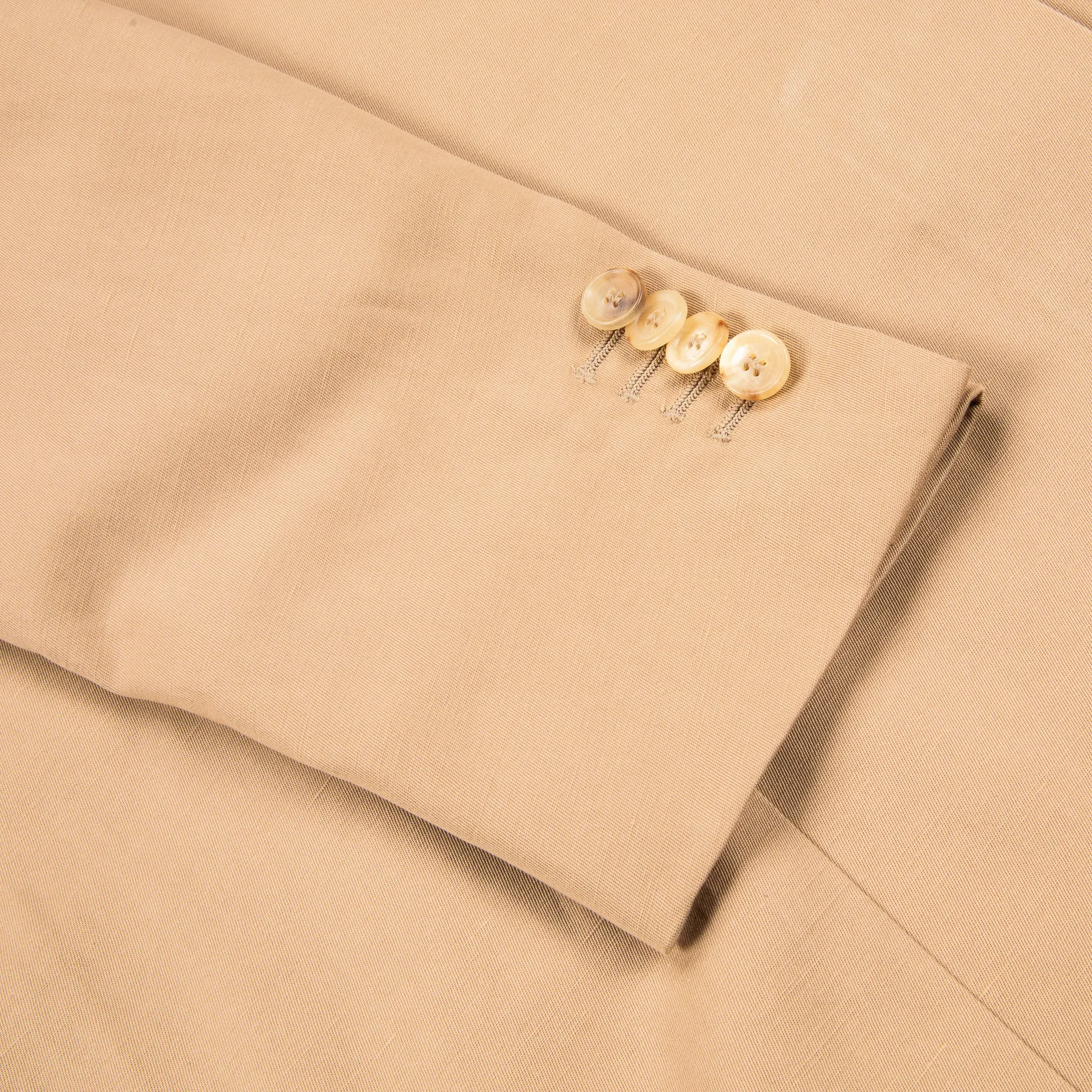 De Petrillo Posillipo Cotton and Linen Suit camel