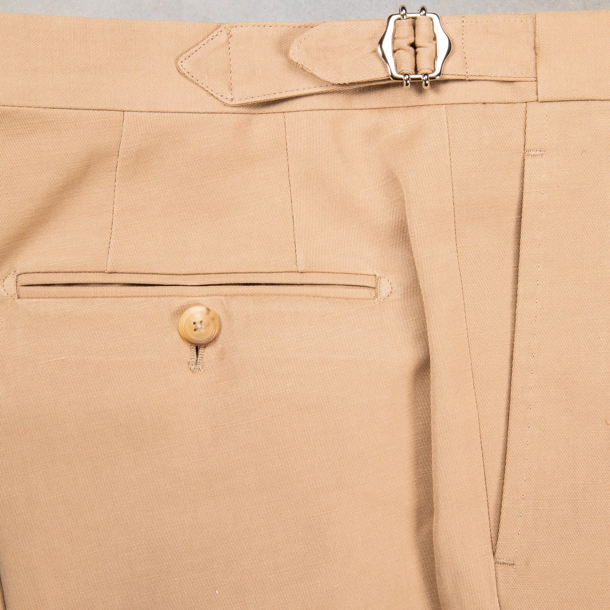 De Petrillo Posillipo Cotton and Linen Suit camel