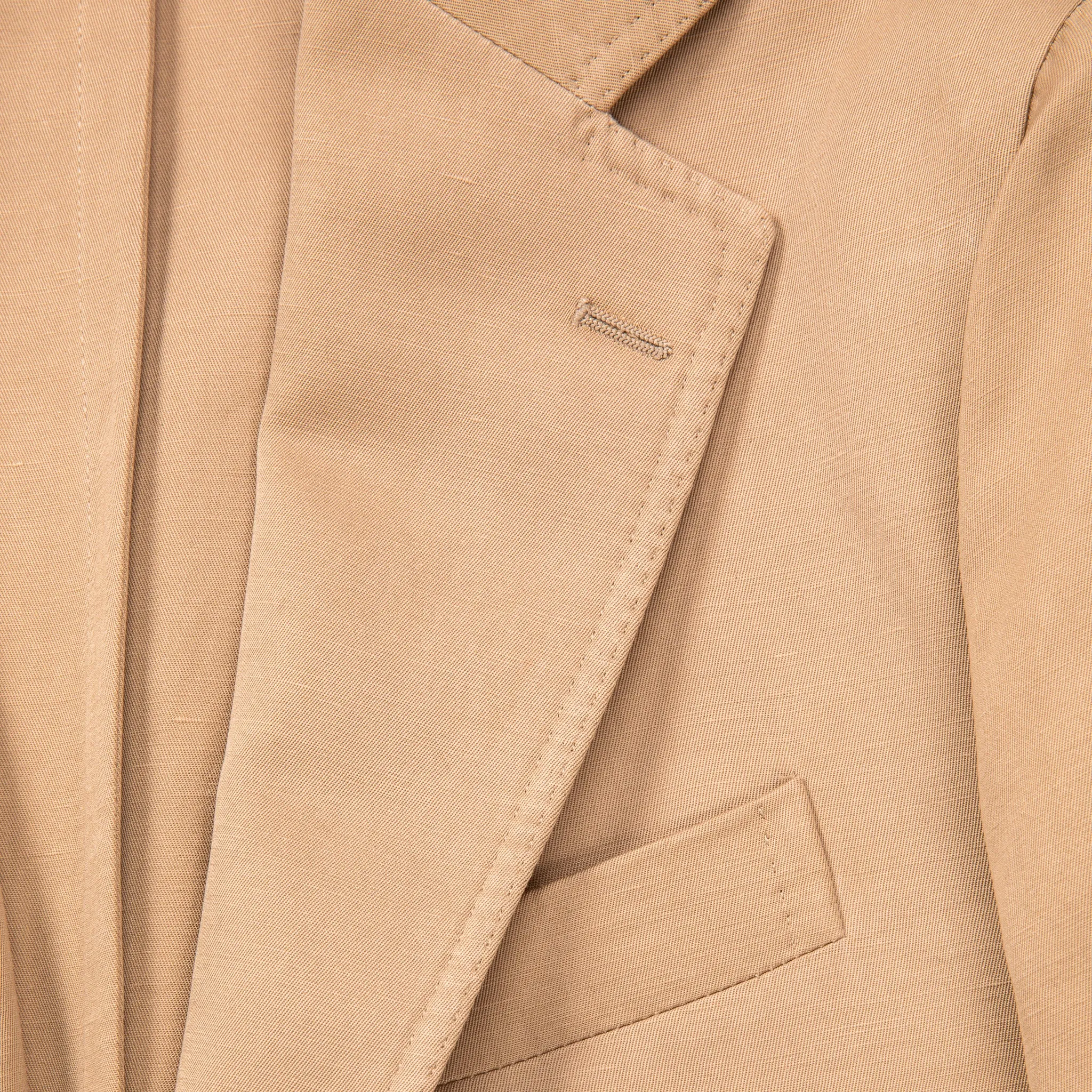 De Petrillo Posillipo Cotton and Linen Suit camel