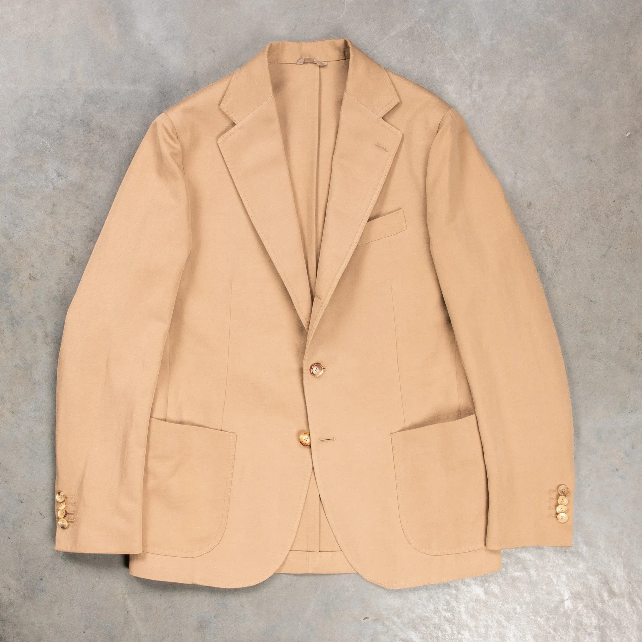 De Petrillo Posillipo Cotton and Linen Suit camel