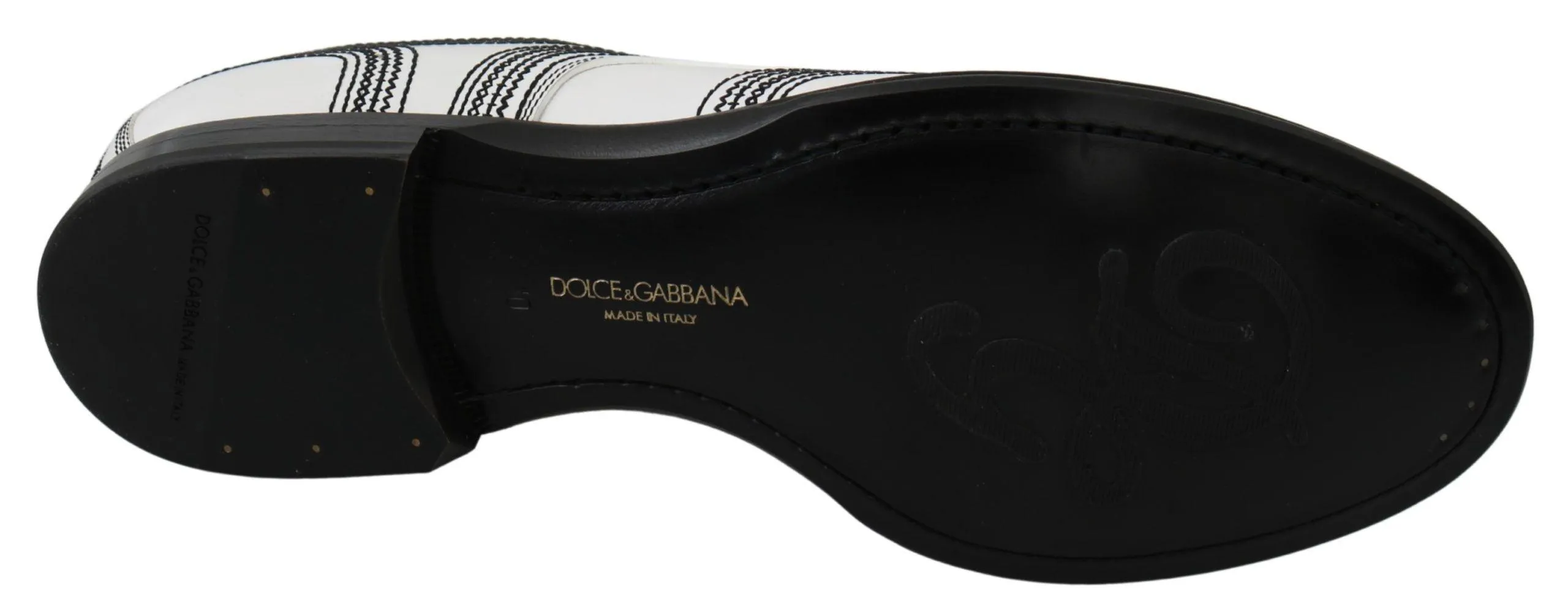 Dolce & Gabbana Elegant White Leather Derby Sko