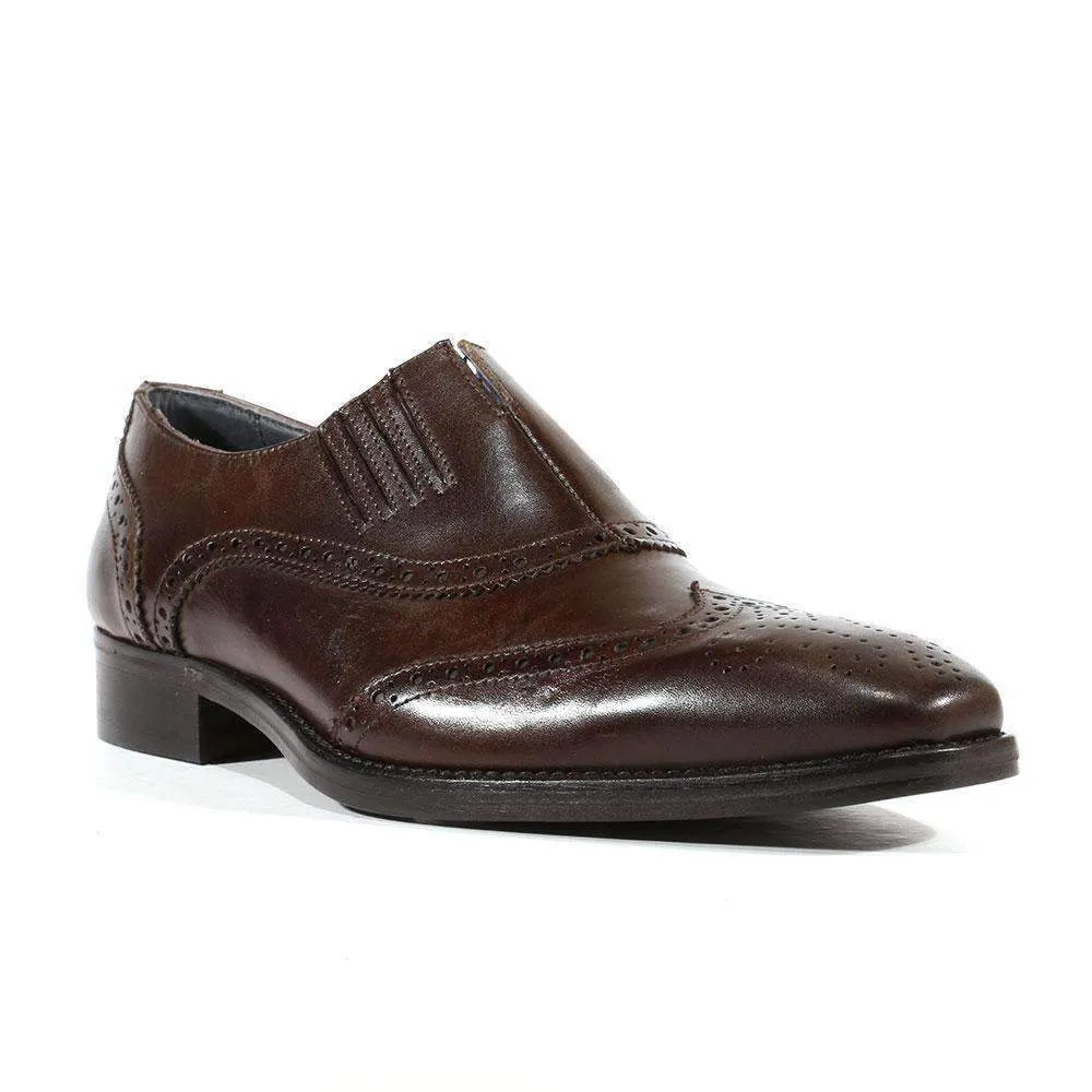 Duca Designer Shoes Men's Designer Shoes Crust T Moro Italian Leather Loafers (DS2104)
