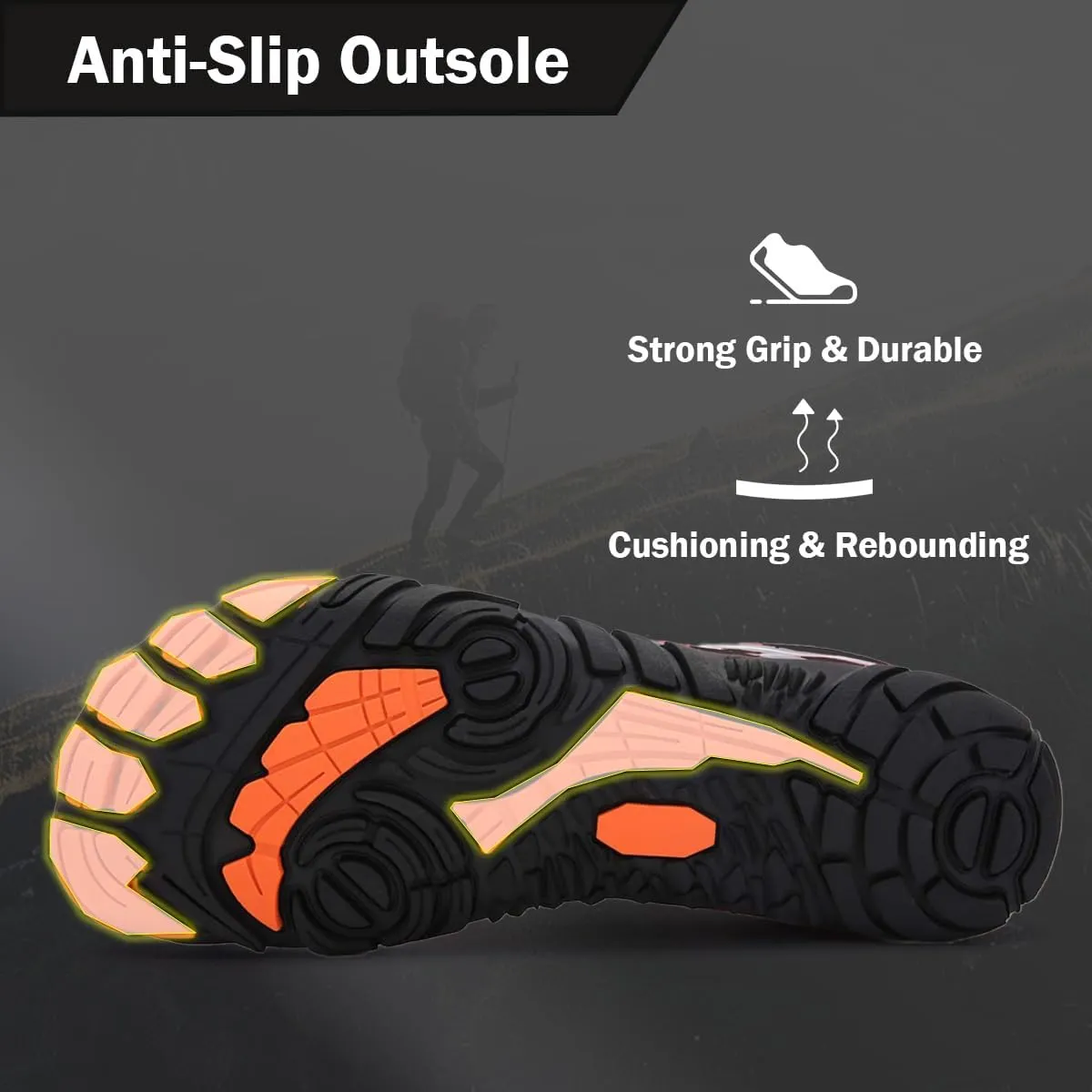 Explorer Max Non-Slip Ultra-Light Barefoot Shoes Mens Trail Running Shoes Wide Toe Box Barefoot Sneakers