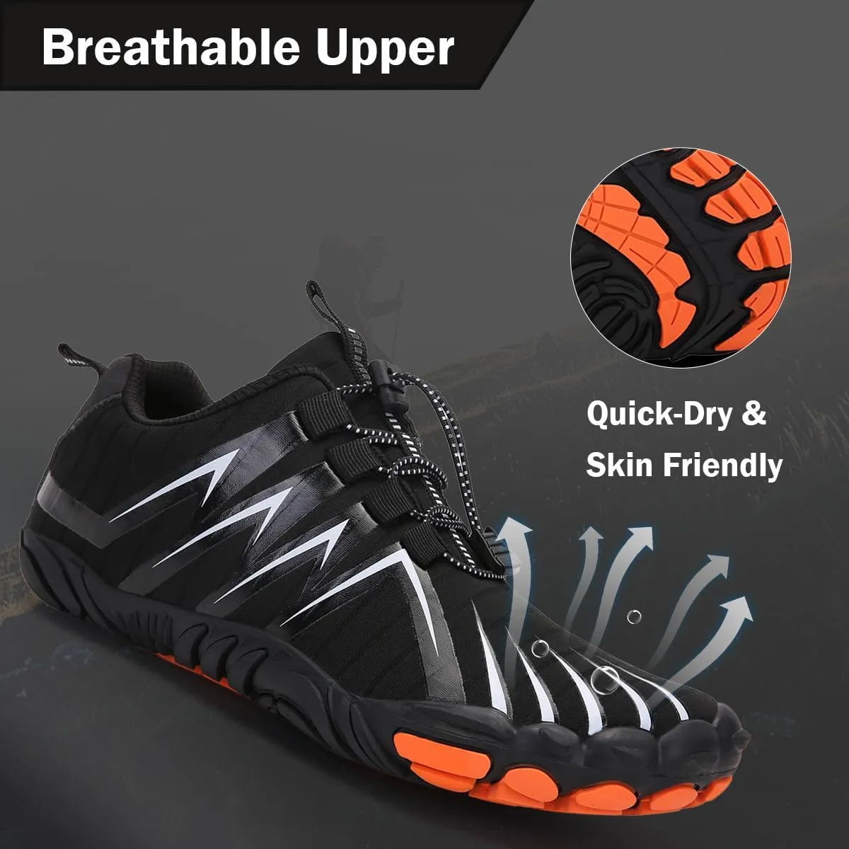 Explorer Max Non-Slip Ultra-Light Barefoot Shoes Mens Trail Running Shoes Wide Toe Box Barefoot Sneakers