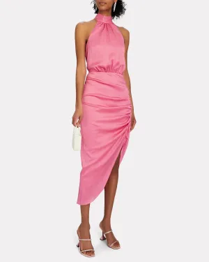 Gabriella Halter Dress - Pink Sherbert
