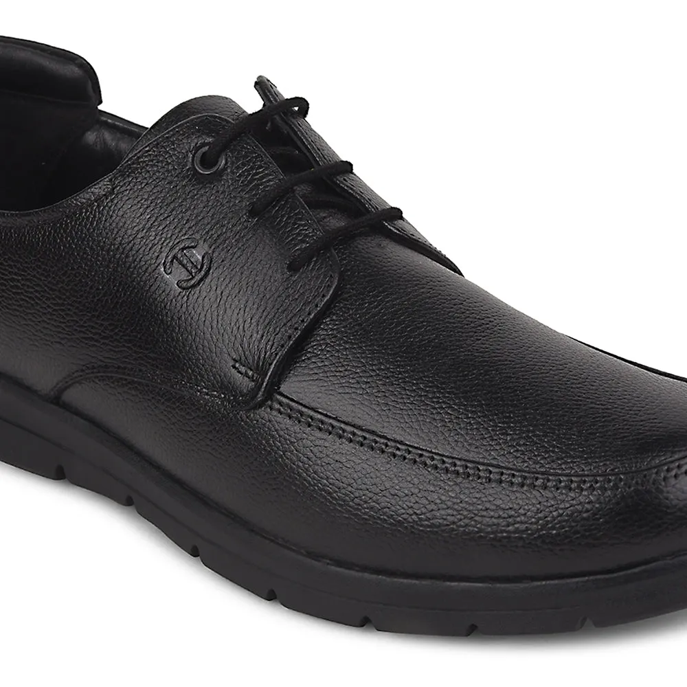 Healers Black Formal Lacing Derby Shoes For Men J757-15 By Liberty