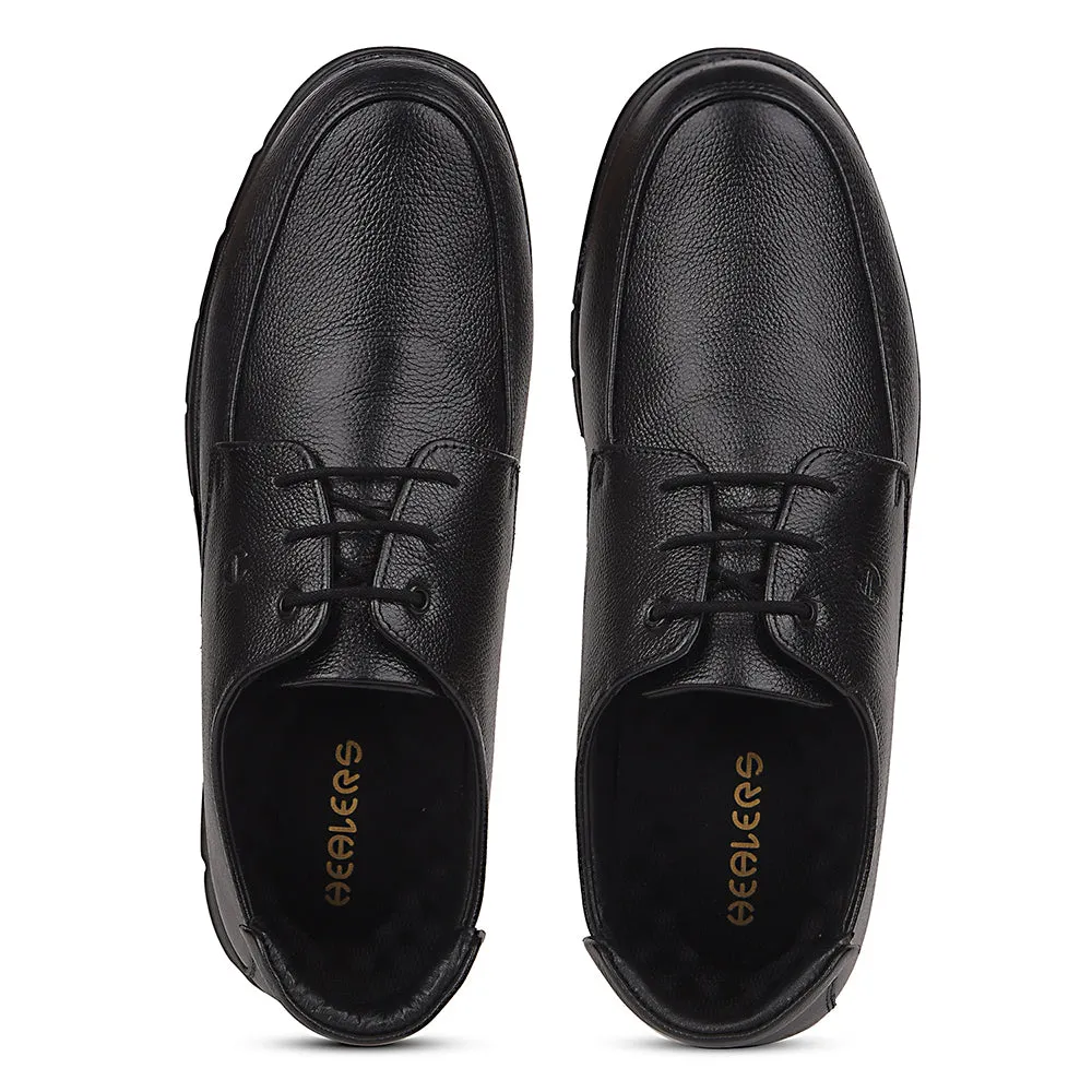 Healers Black Formal Lacing Derby Shoes For Men J757-15 By Liberty