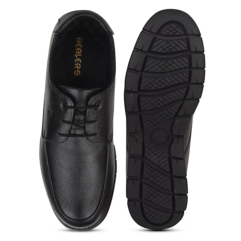 Healers Black Formal Lacing Derby Shoes For Men J757-15 By Liberty