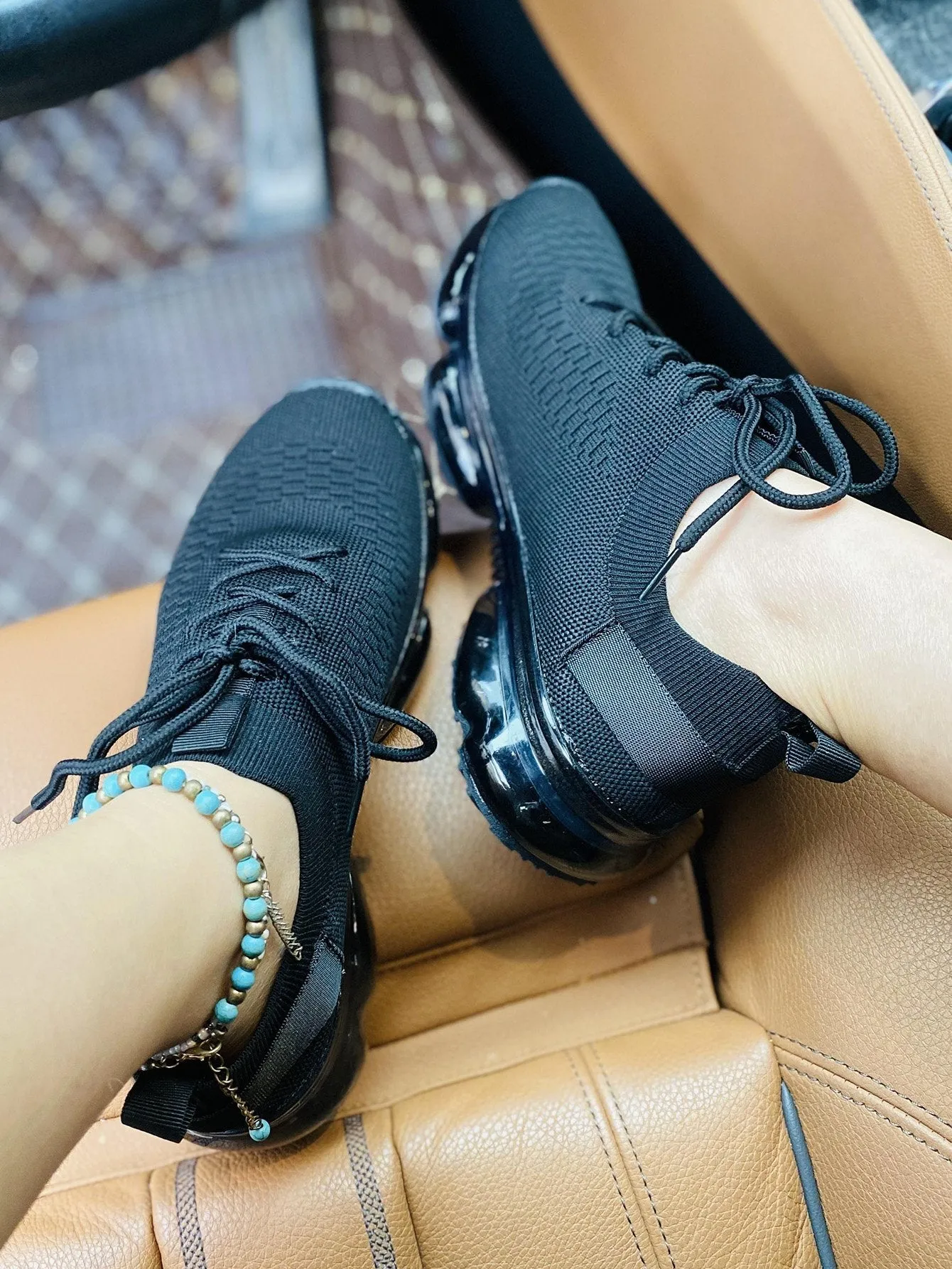 Kimemoda Flying Woven Air Cushion Sneakers Lace Up Walking Shoes