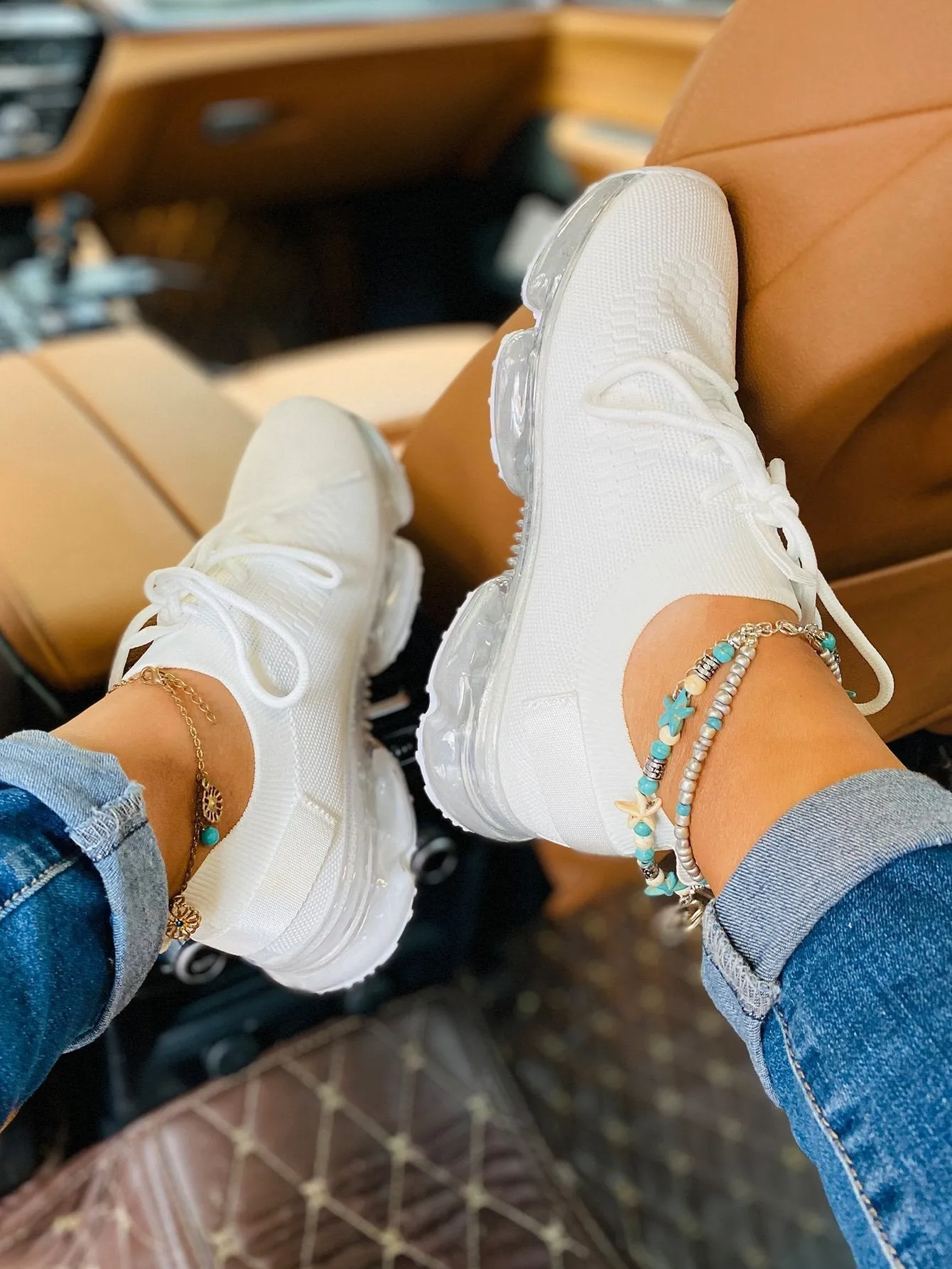 Kimemoda Flying Woven Air Cushion Sneakers Lace Up Walking Shoes