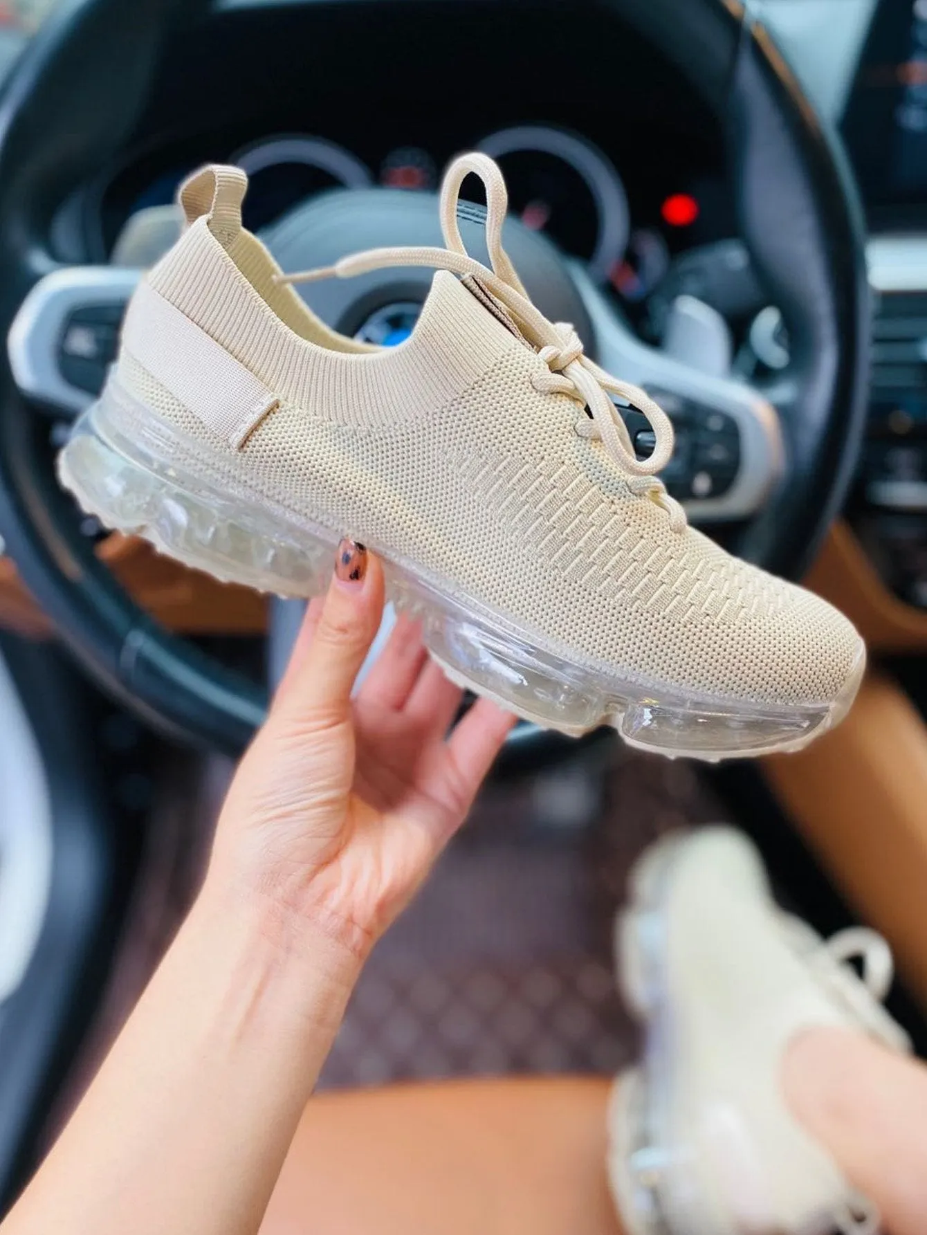 Kimemoda Flying Woven Air Cushion Sneakers Lace Up Walking Shoes