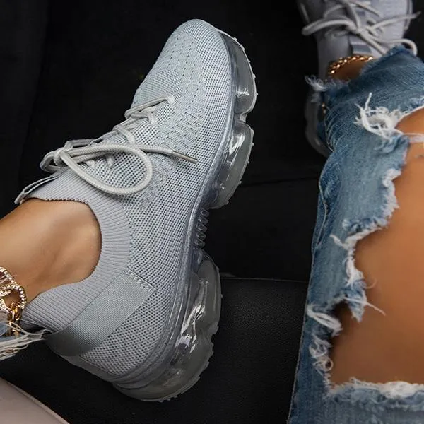 Kimemoda Flying Woven Air Cushion Sneakers Lace Up Walking Shoes