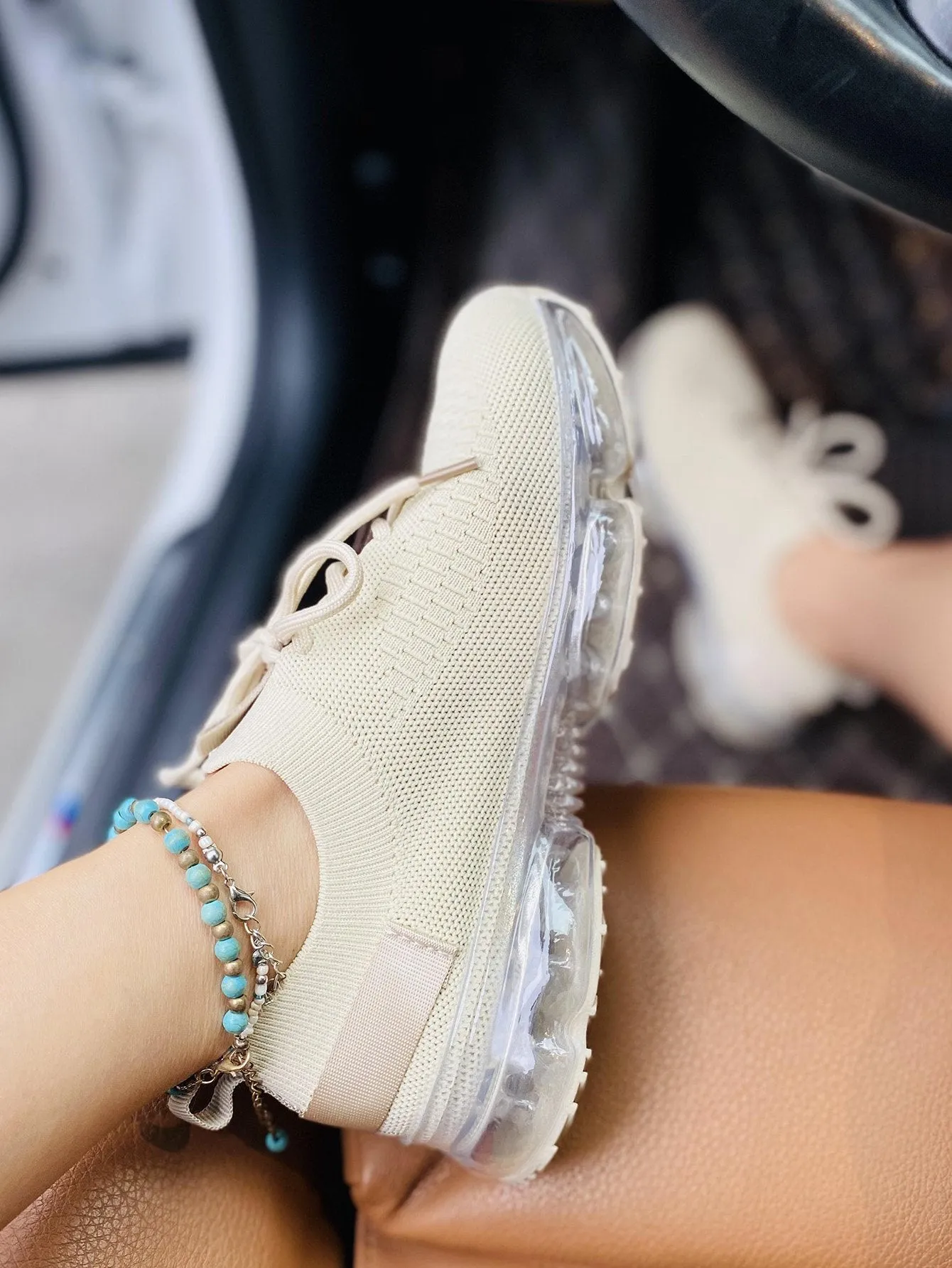 Kimemoda Flying Woven Air Cushion Sneakers Lace Up Walking Shoes