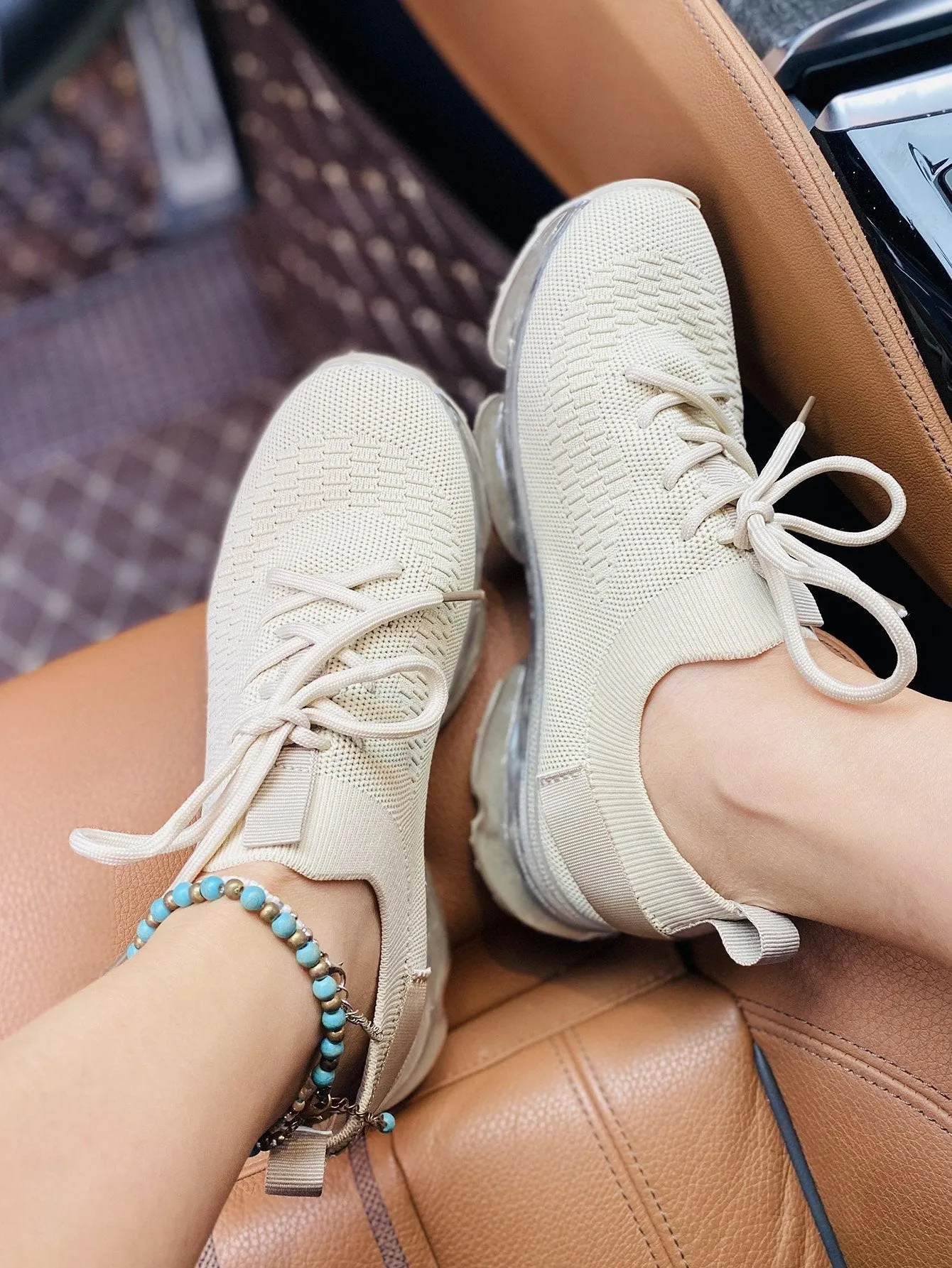Kimemoda Flying Woven Air Cushion Sneakers Lace Up Walking Shoes
