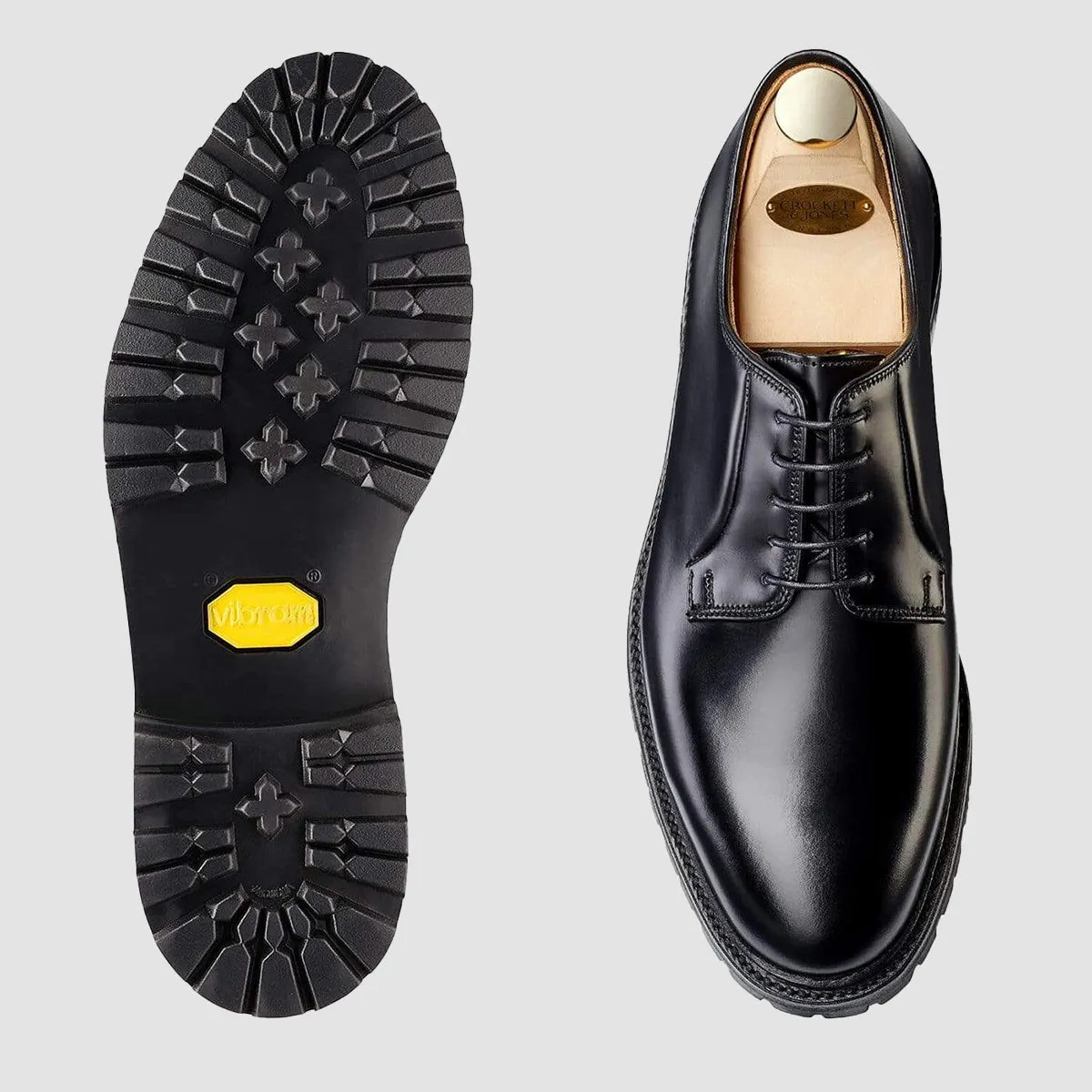 Lanark 3, Black Cavalry Calf Vibram Cleated Sole