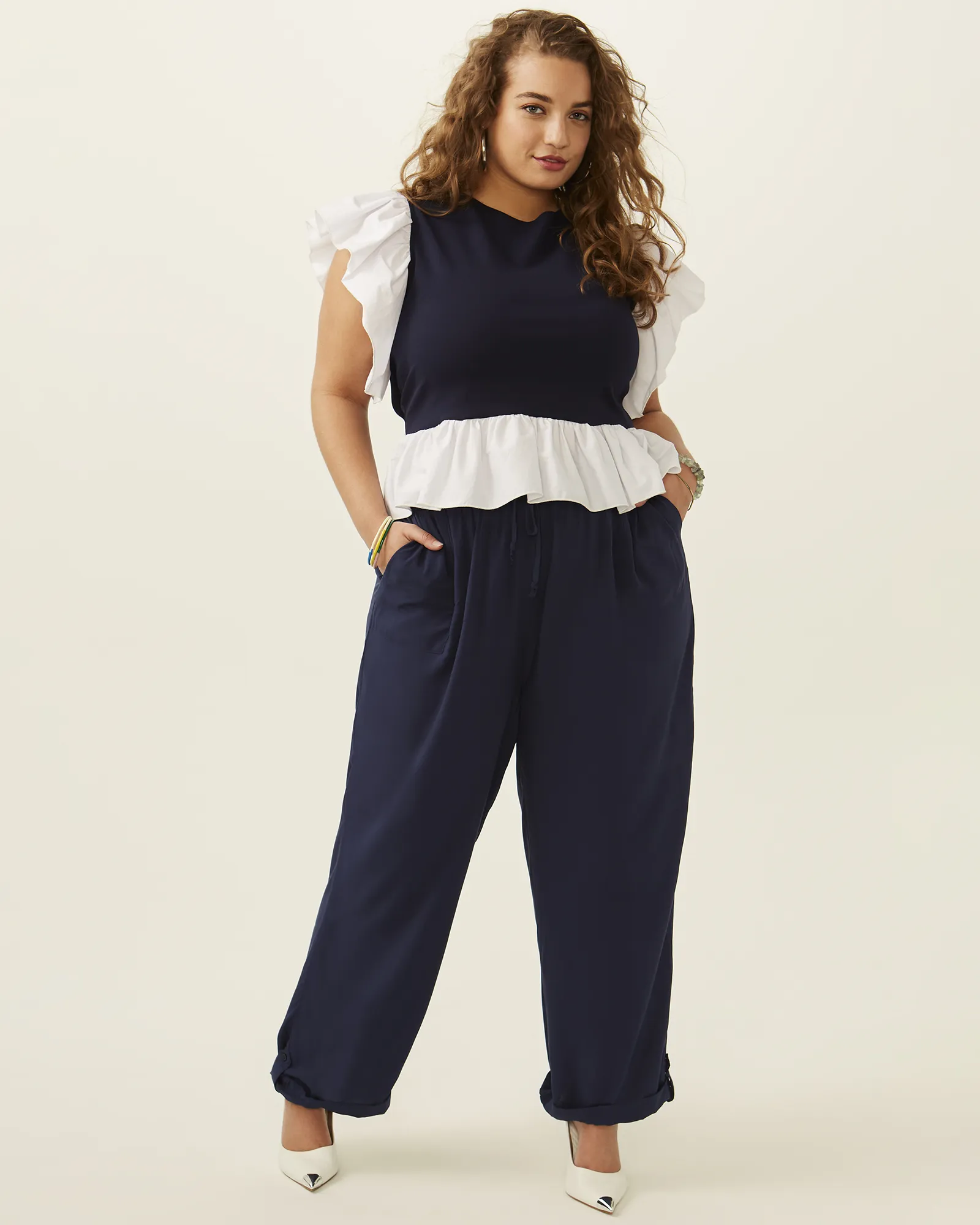 Marnie City Slicker Wide Leg Pant | Navy