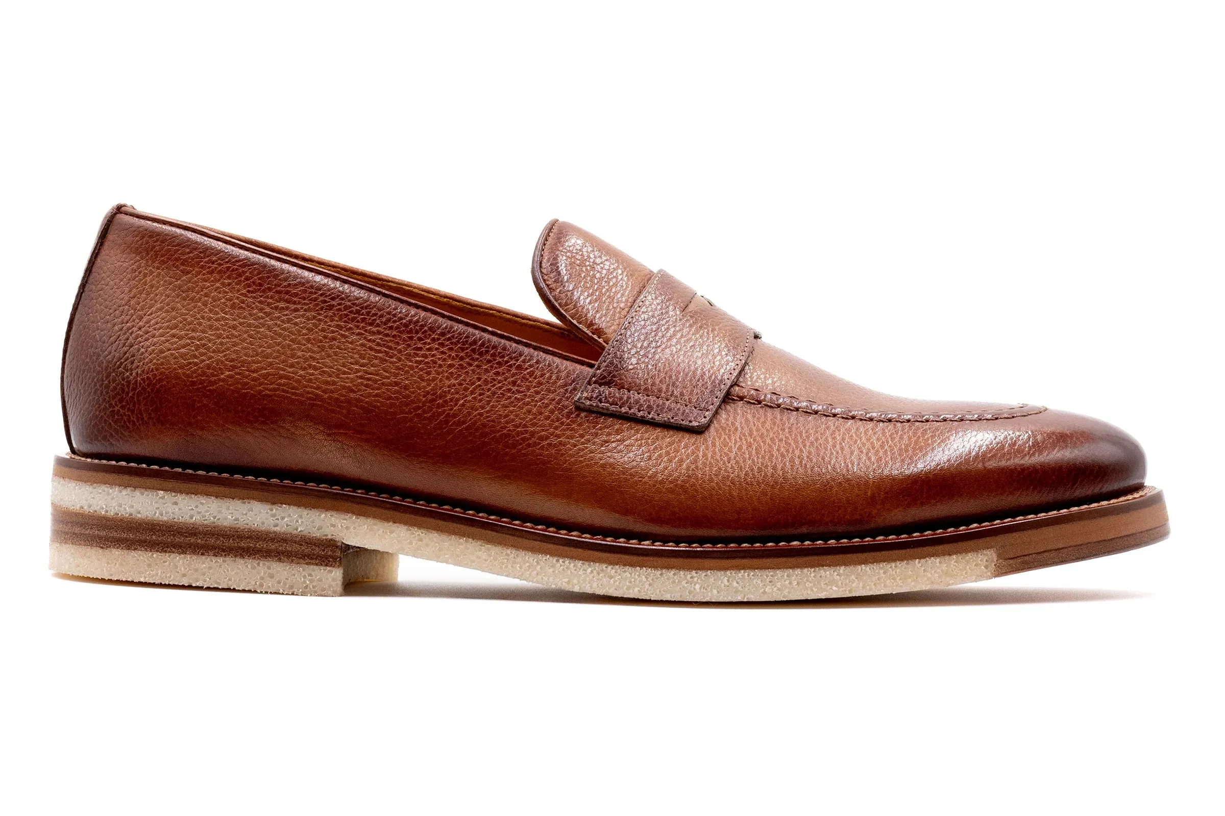 Martin Dingman - Tuscan Italian Saddle Leather Penny Loafers - Sienna