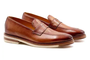 Martin Dingman - Tuscan Italian Saddle Leather Penny Loafers - Sienna
