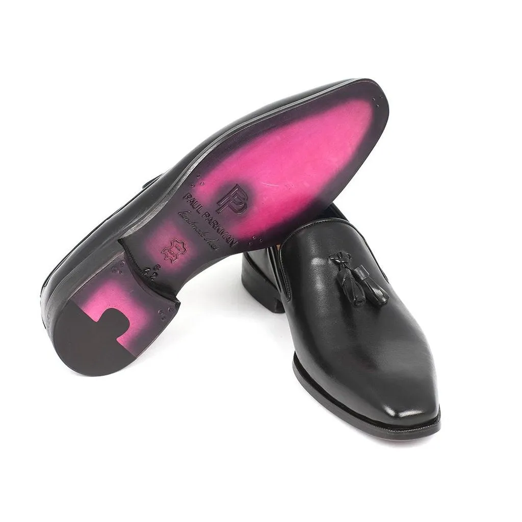 Paul Parkman Men's Tassel Loafer Black Leather Upper & Leather Sole (ID#5141-BLK)