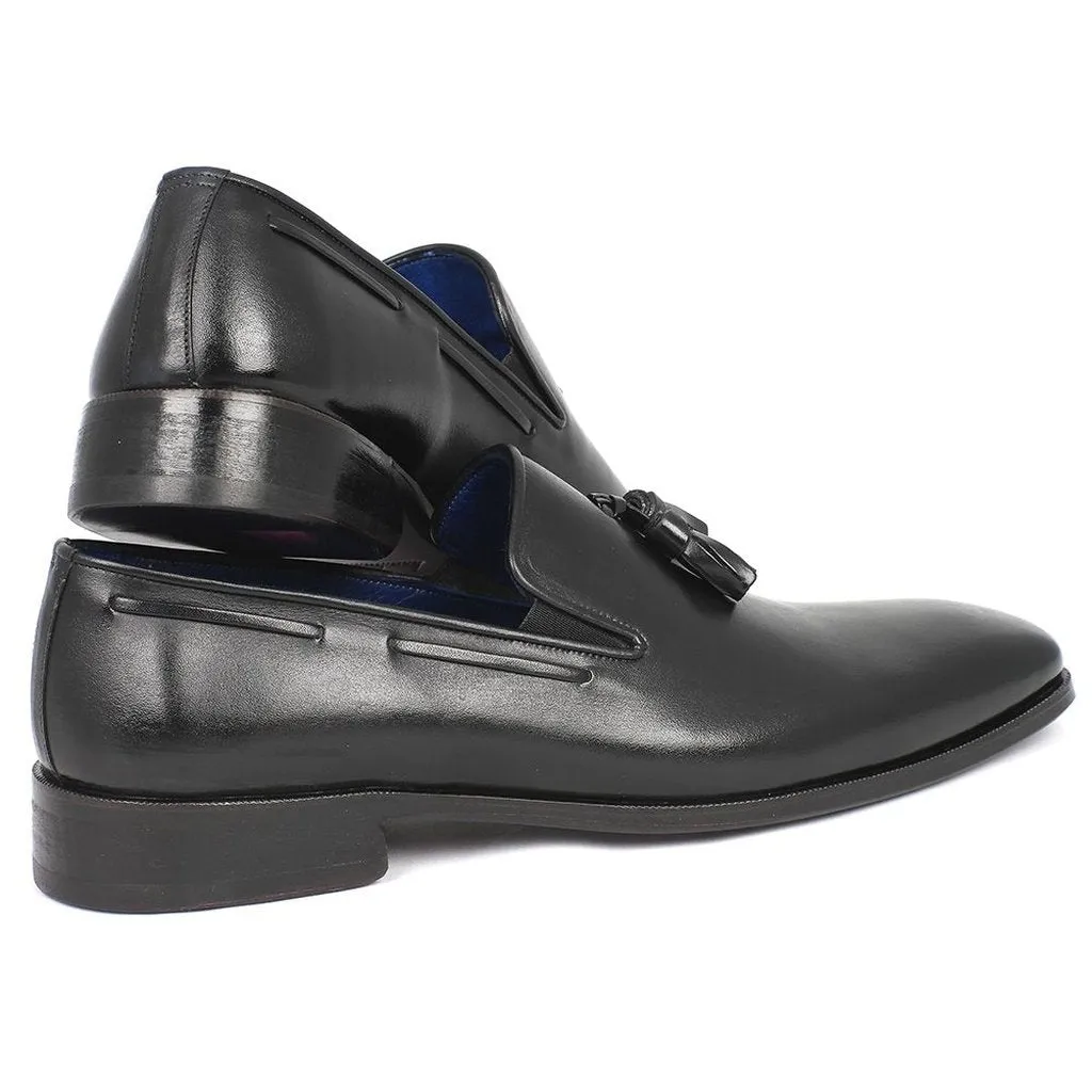 Paul Parkman Men's Tassel Loafer Black Leather Upper & Leather Sole (ID#5141-BLK)