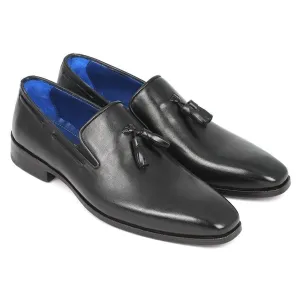 Paul Parkman Men's Tassel Loafer Black Leather Upper & Leather Sole (ID#5141-BLK)