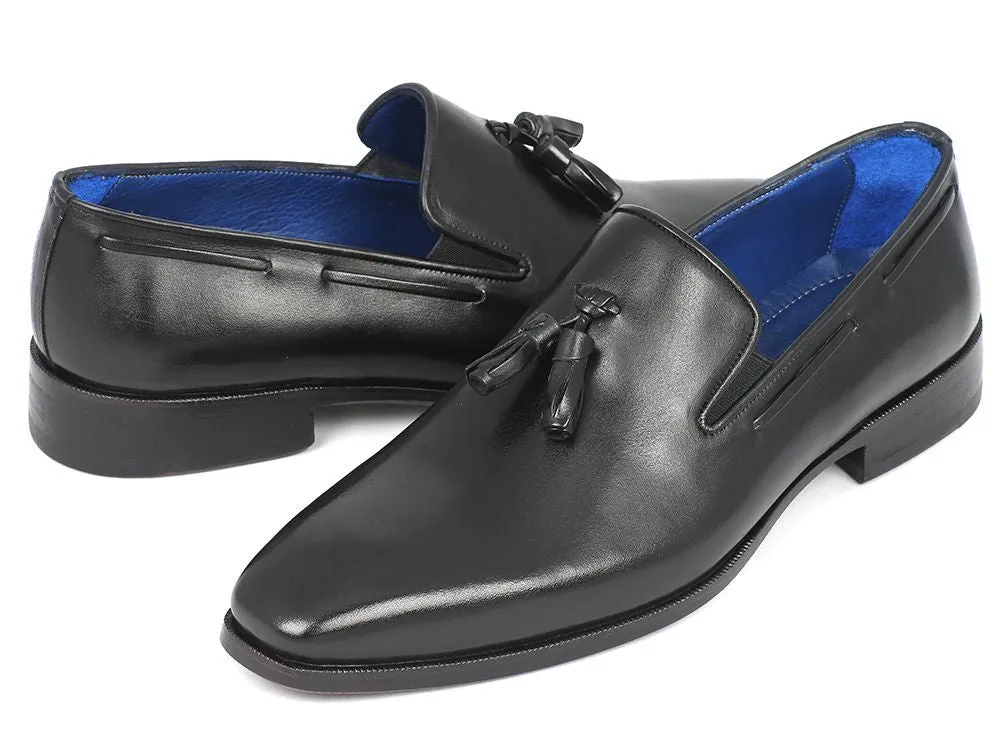 Paul Parkman Men's Tassel Loafer - Black Leather