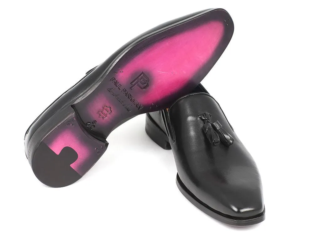 Paul Parkman Men's Tassel Loafer - Black Leather