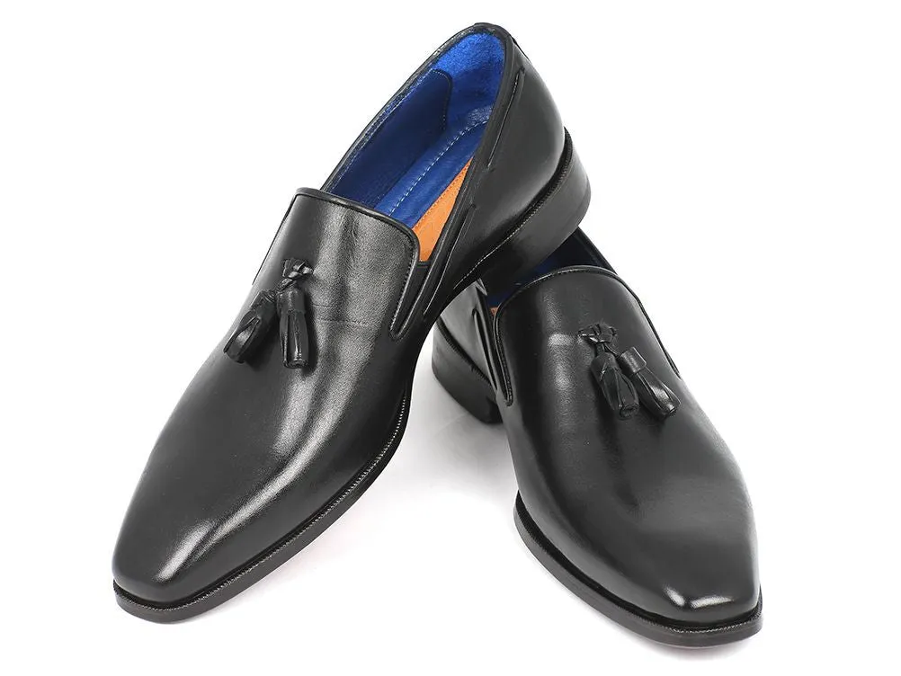 Paul Parkman Men's Tassel Loafer - Black Leather