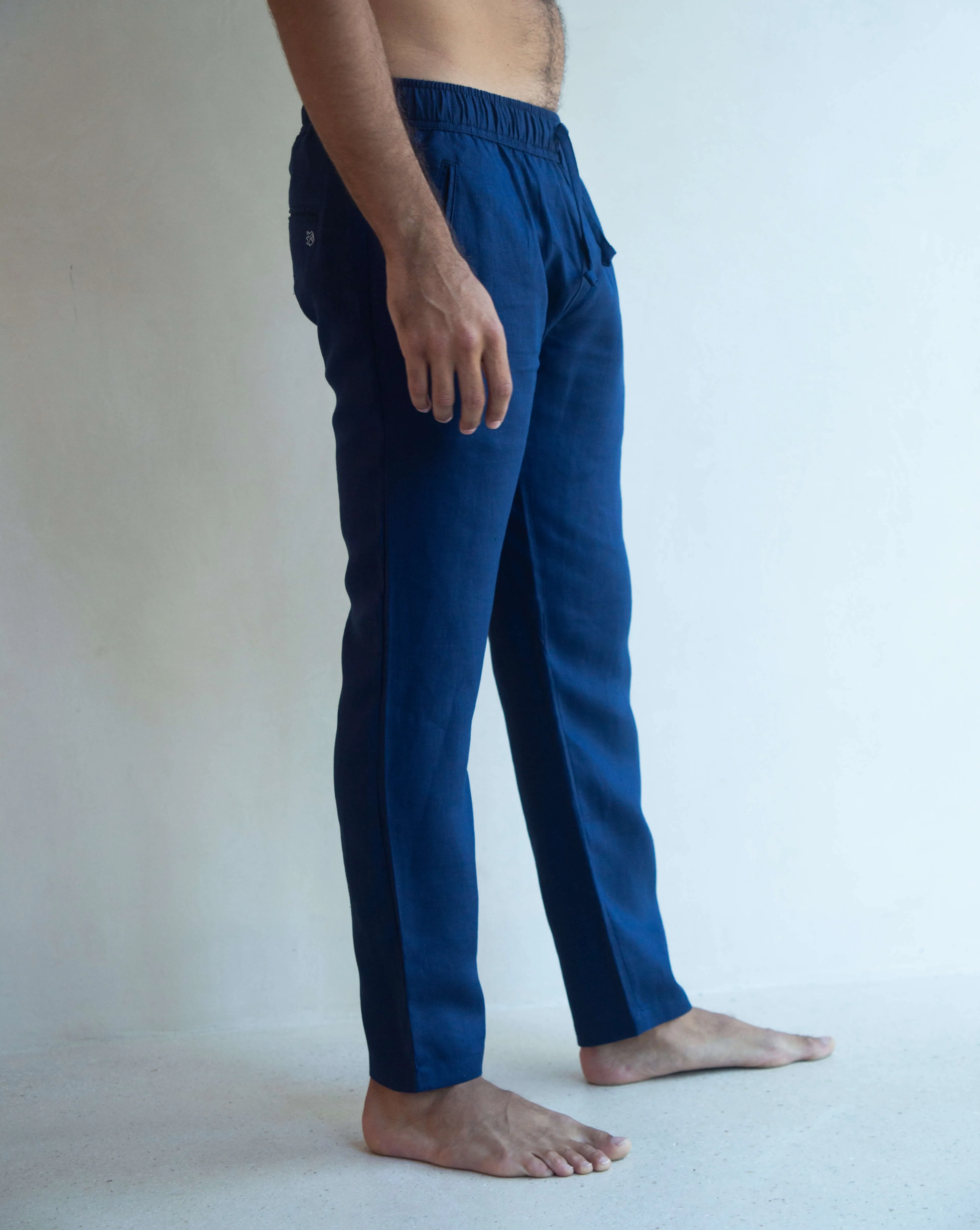 SARDINIA Linen Pant - Navy Blue