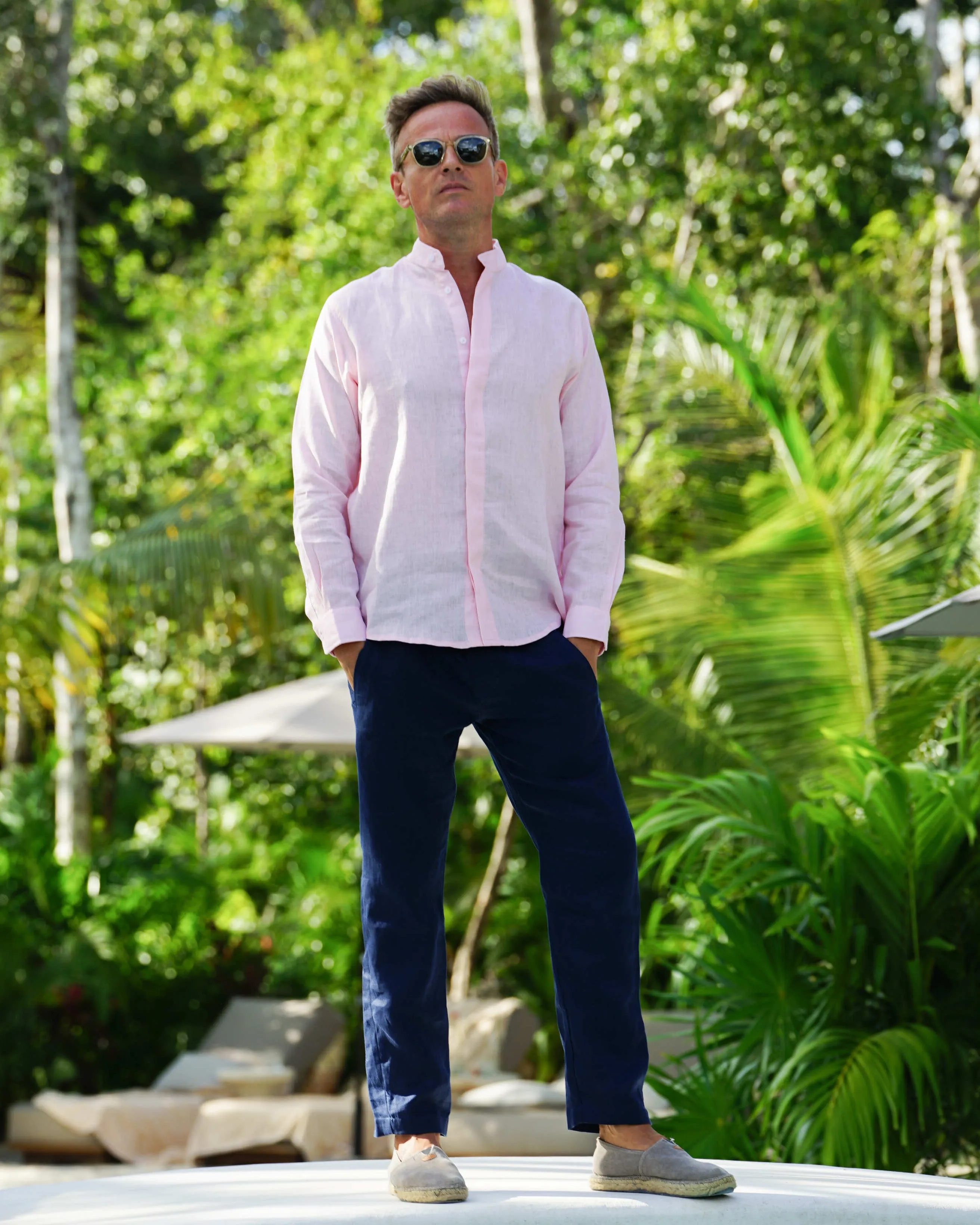 SARDINIA Linen Pant - Navy Blue