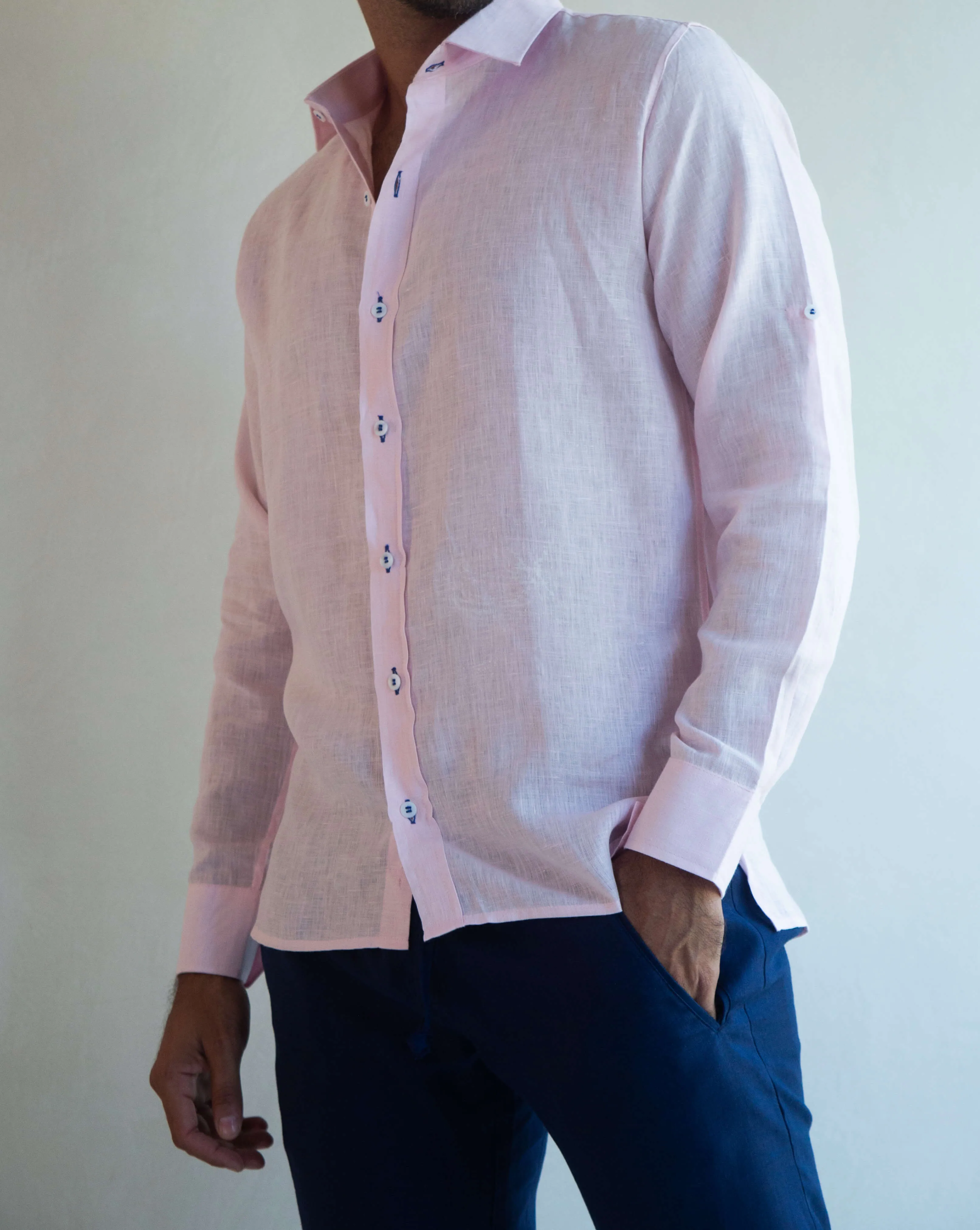 SARDINIA Linen Pant - Navy Blue