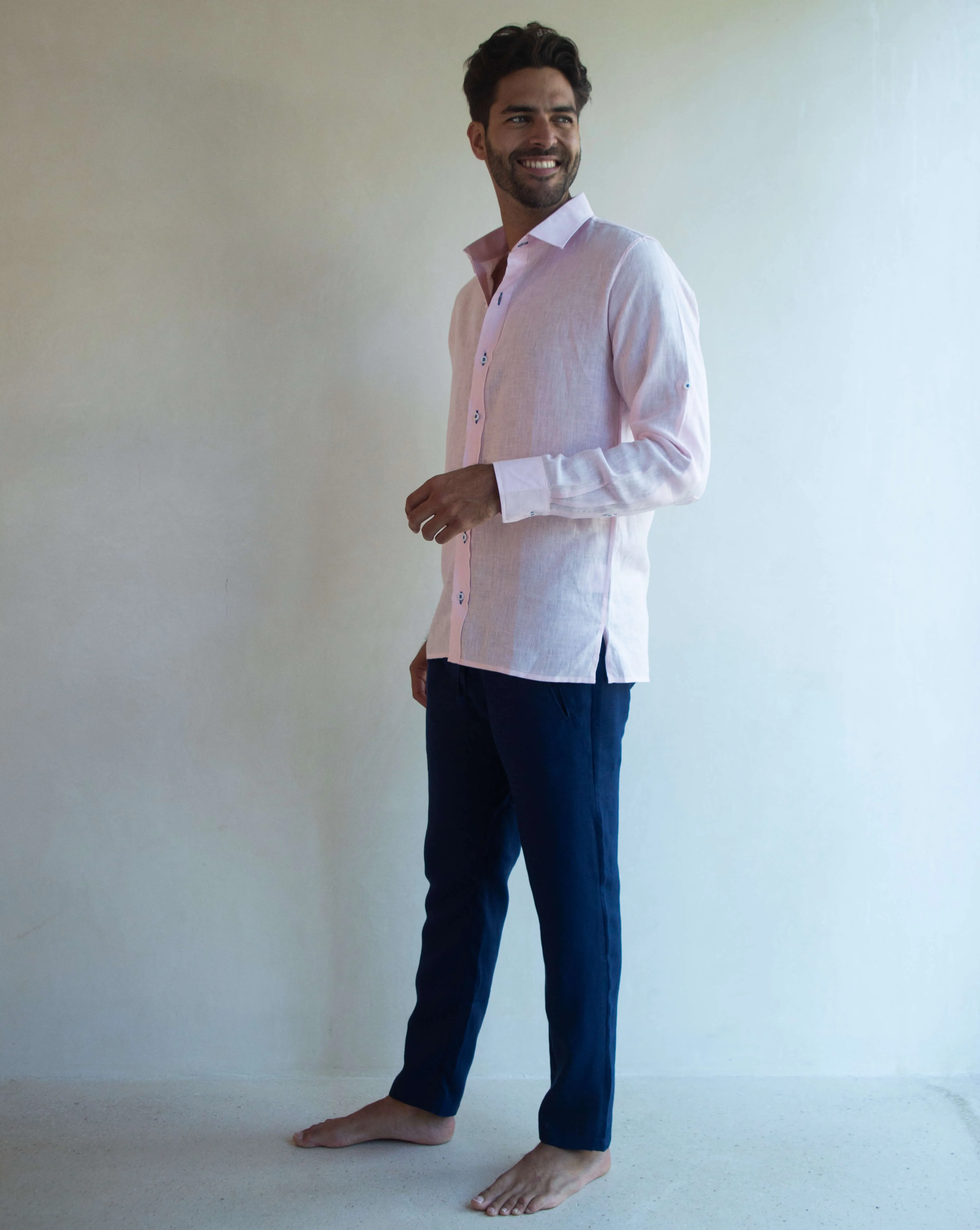 SARDINIA Linen Pant - Navy Blue