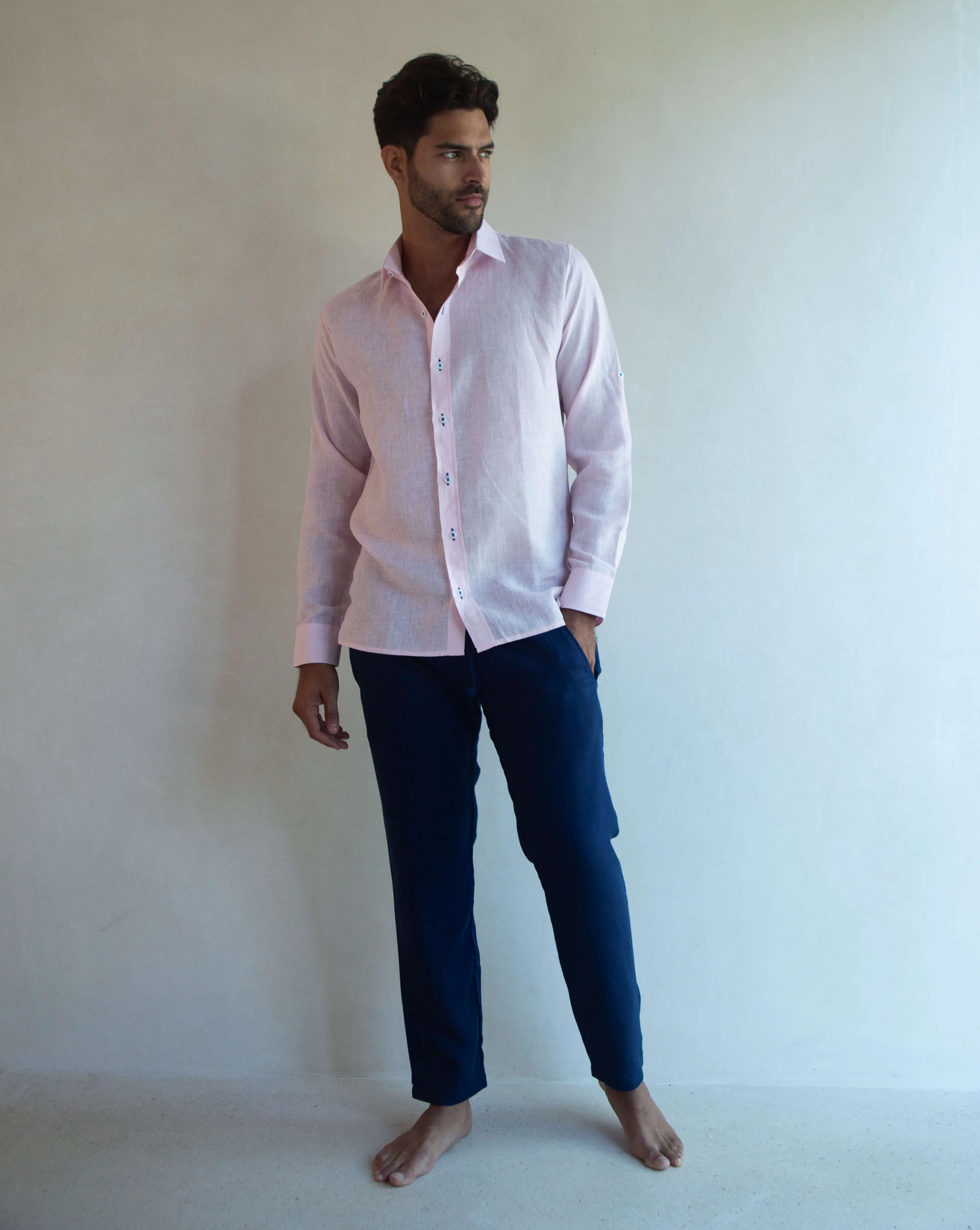 SARDINIA Linen Pant - Navy Blue