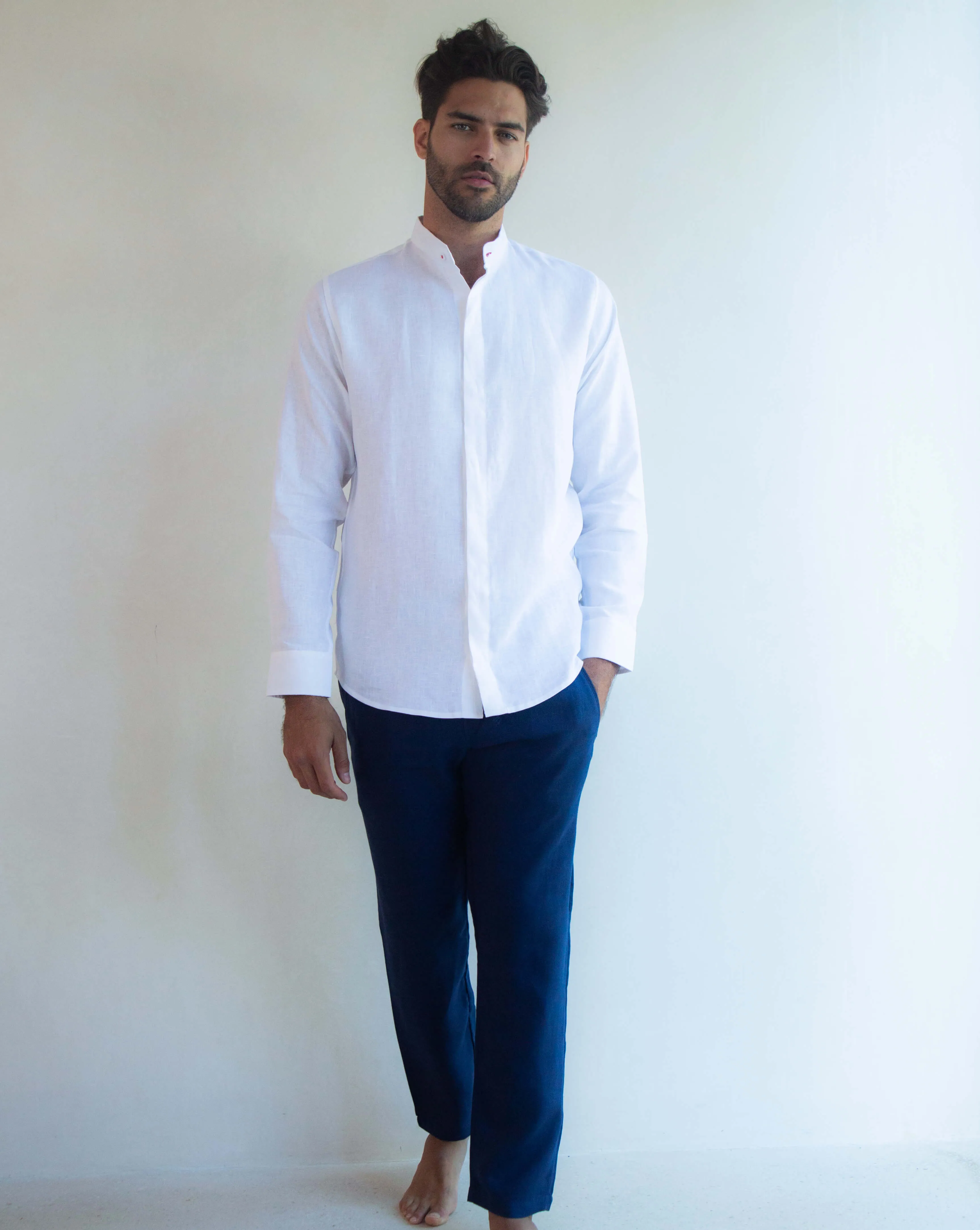 SARDINIA Linen Pant - Navy Blue