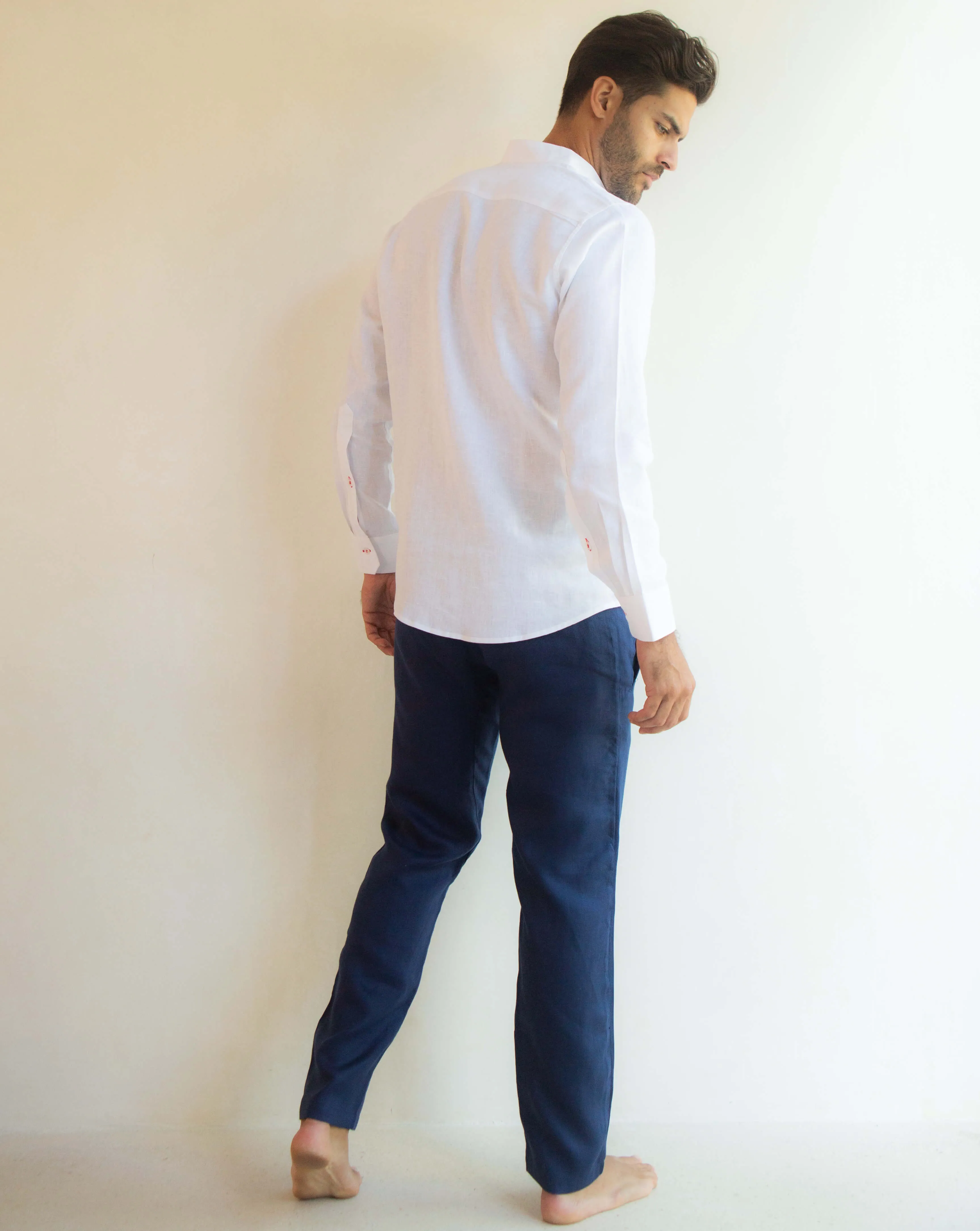 SARDINIA Linen Pant - Navy Blue