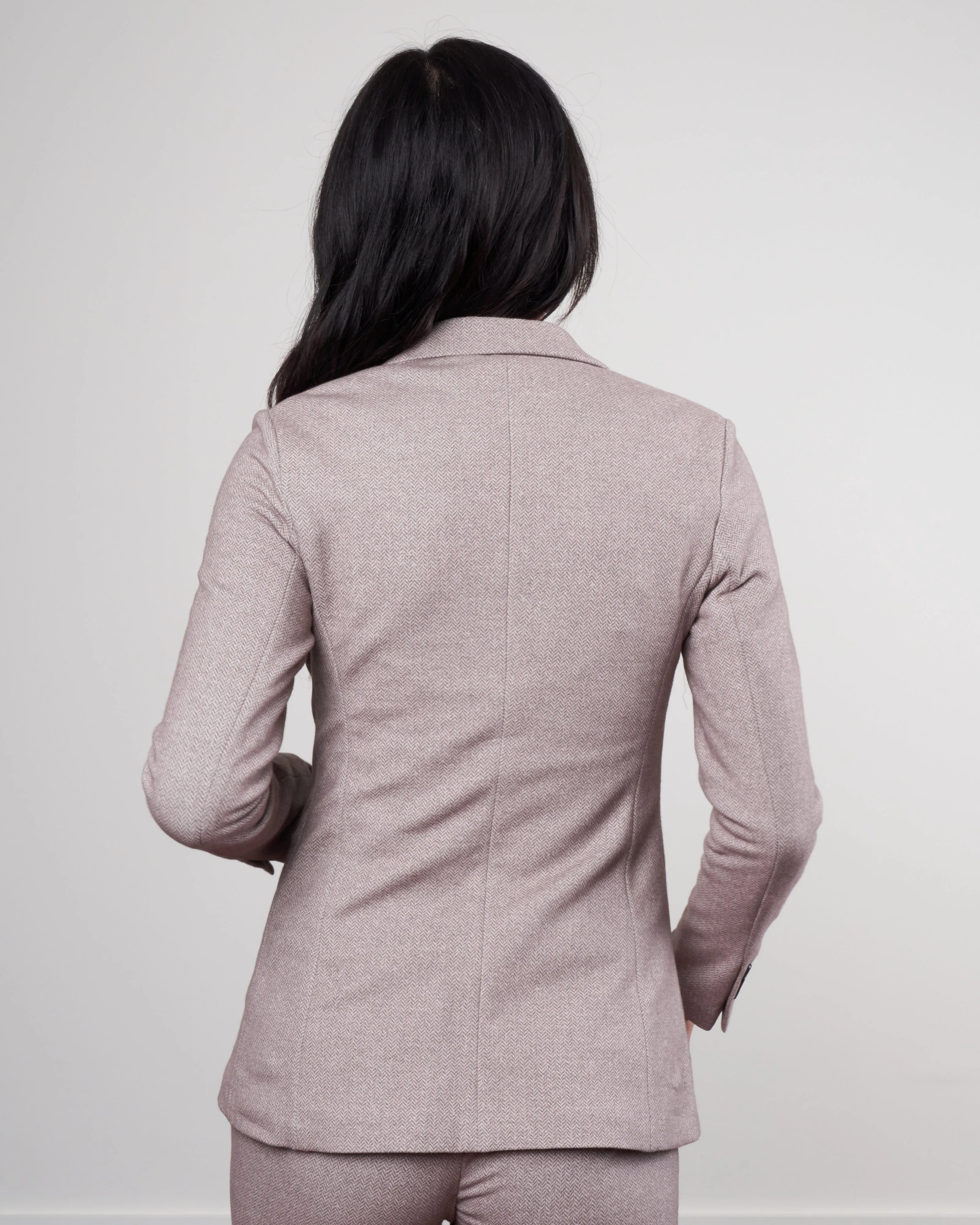 slim long herringbone jacket - agnello