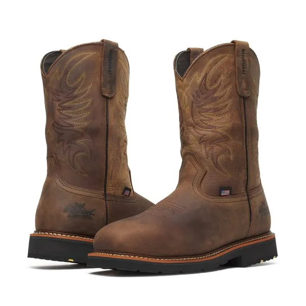 Thorogood Men's 11" Crazy Horse Square Toe Waterproof Wellington Western Work Boot