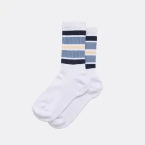 Trek Retro Stripe Sport Socks (White   Multi)