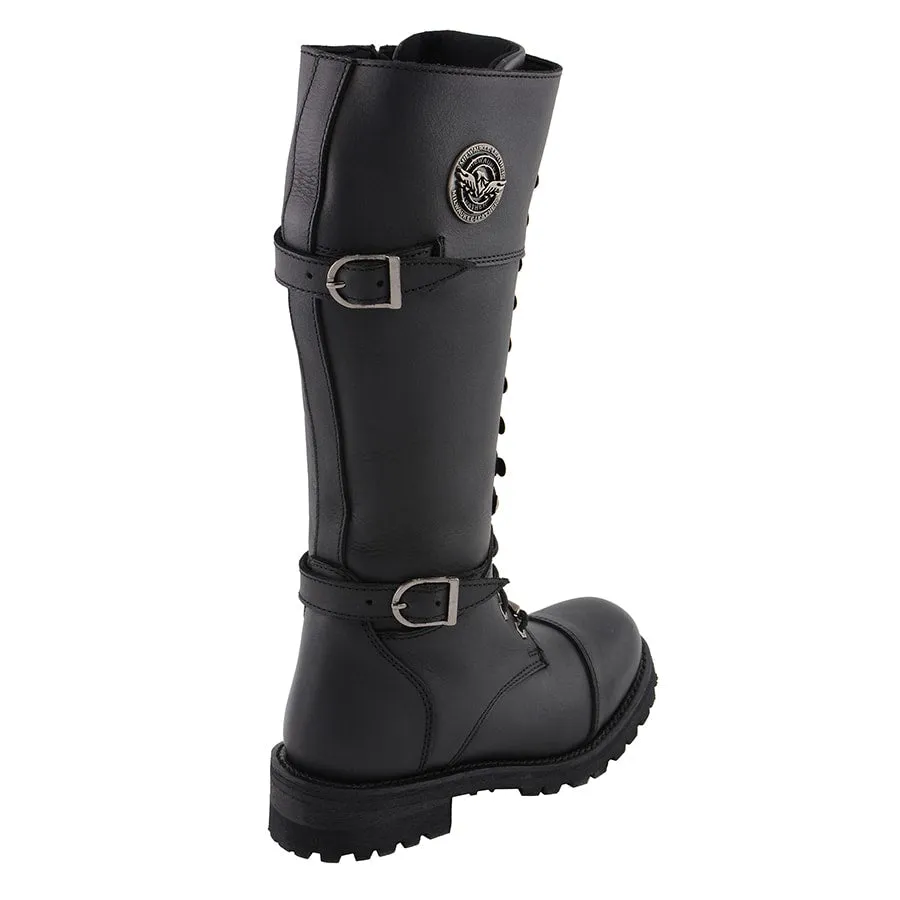 Women’s 16” Lace Front Cap Toe Riding Boot W/ Side Zipper Entry